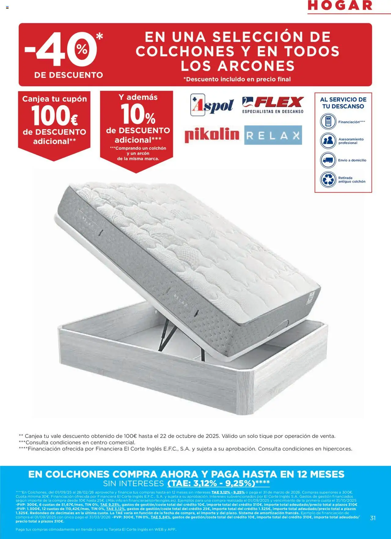 Hipercor catálogo │ válido desde el 09.10.2025 | Página: 35 | Productos: Colchon
