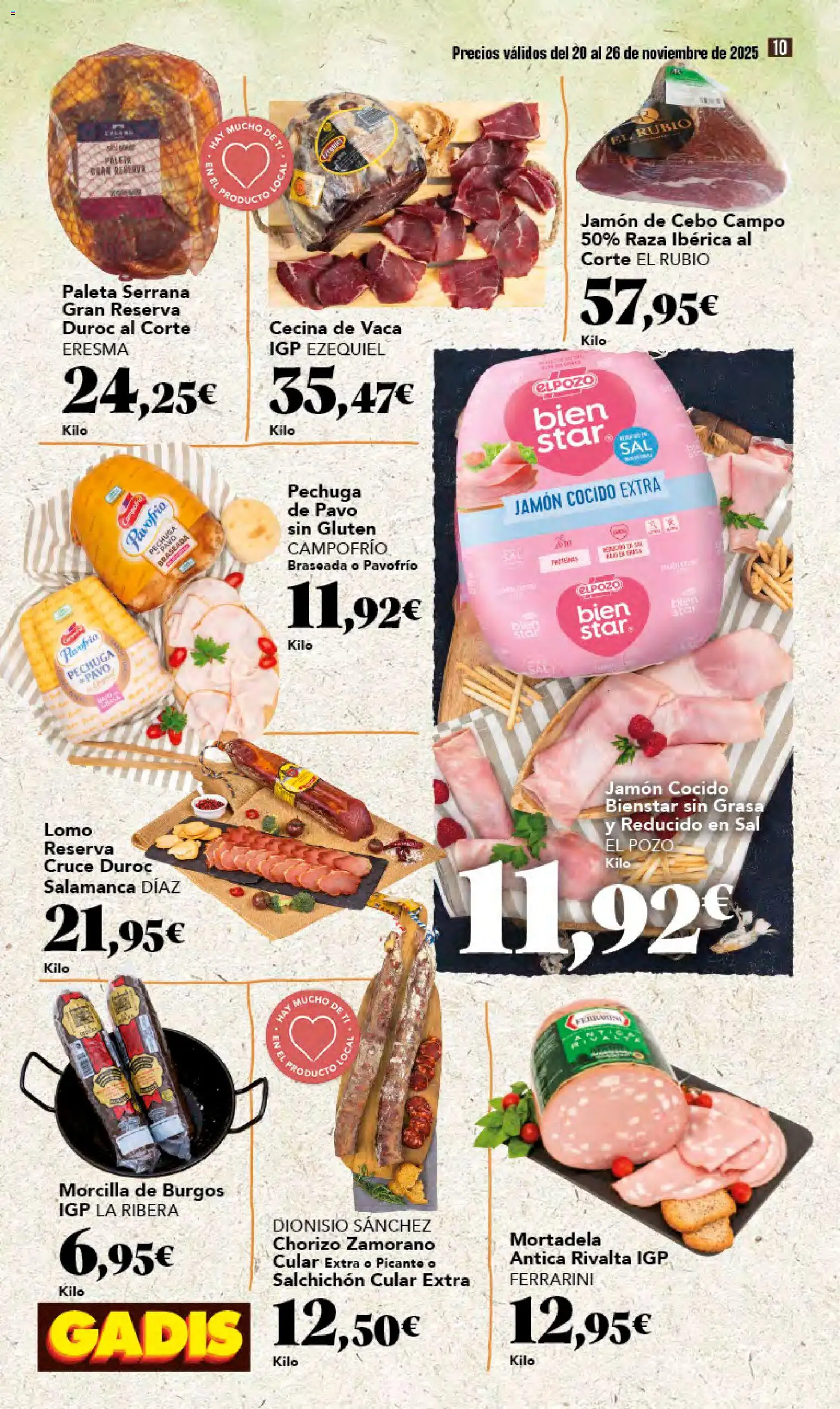 Gadis - Black Friday │ válido desde el 20.11.2025 | Página: 10 | Productos: Jamón, Jamón cocido, Mortadela