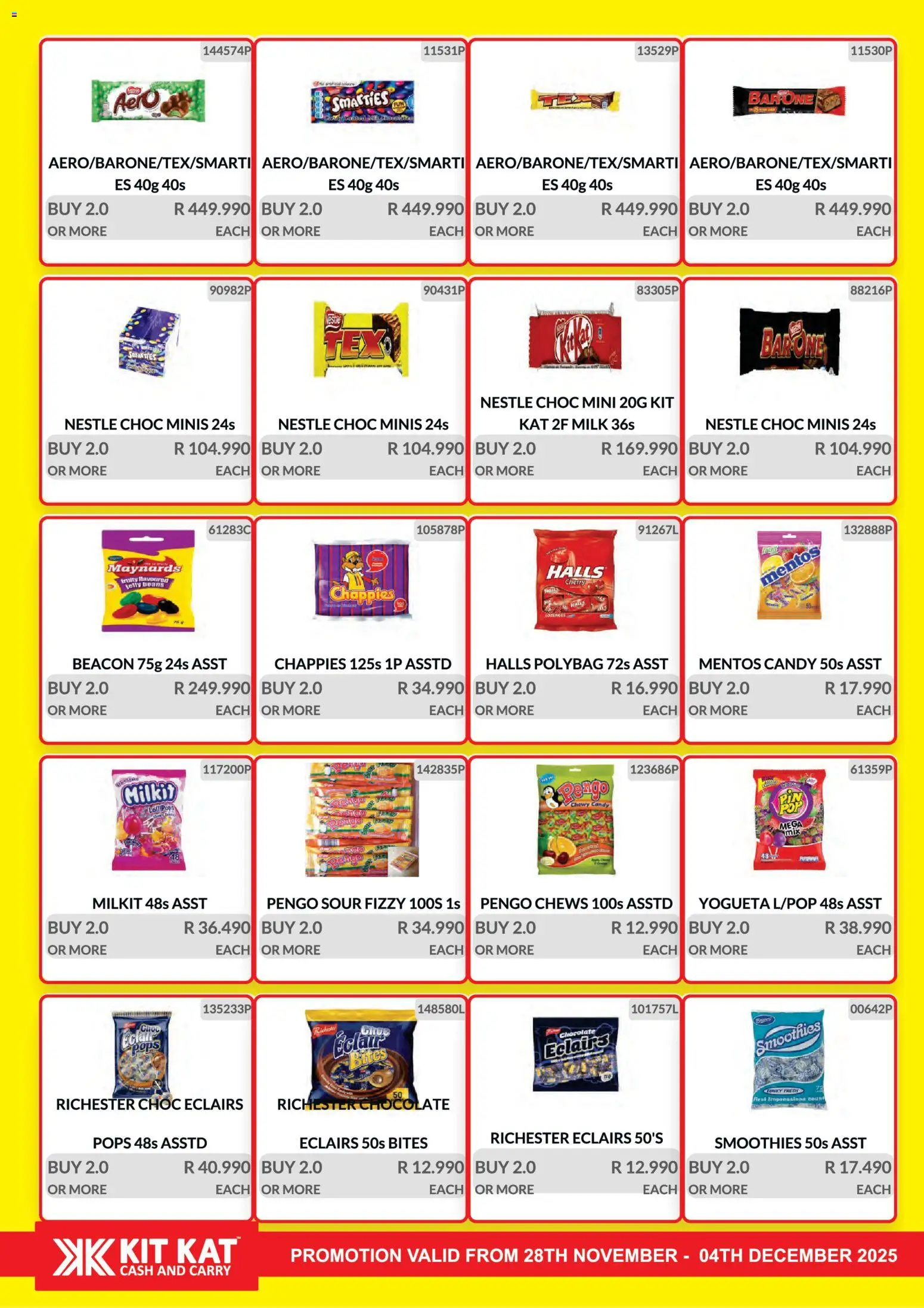 New KIT KAT Cash & Carry catalogue – valid from 28.11.2025 | Page: 3 | Products: Beans, Milk, Chocolate, Lozenges