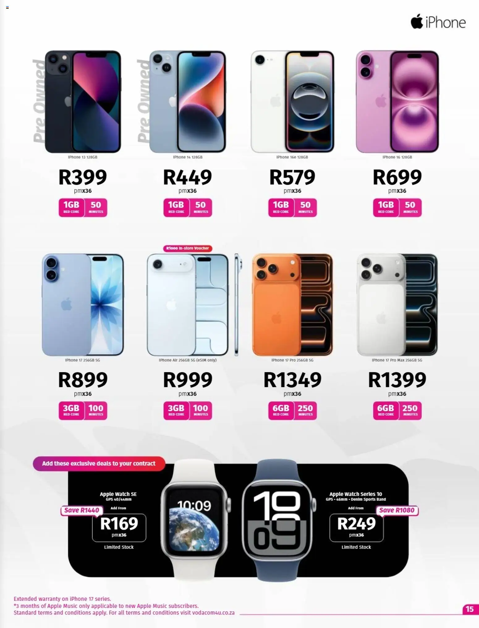New Vodacom catalogue – valid from 09.12.2025 | Page: 15 | Products: Phone, Watch, Stock