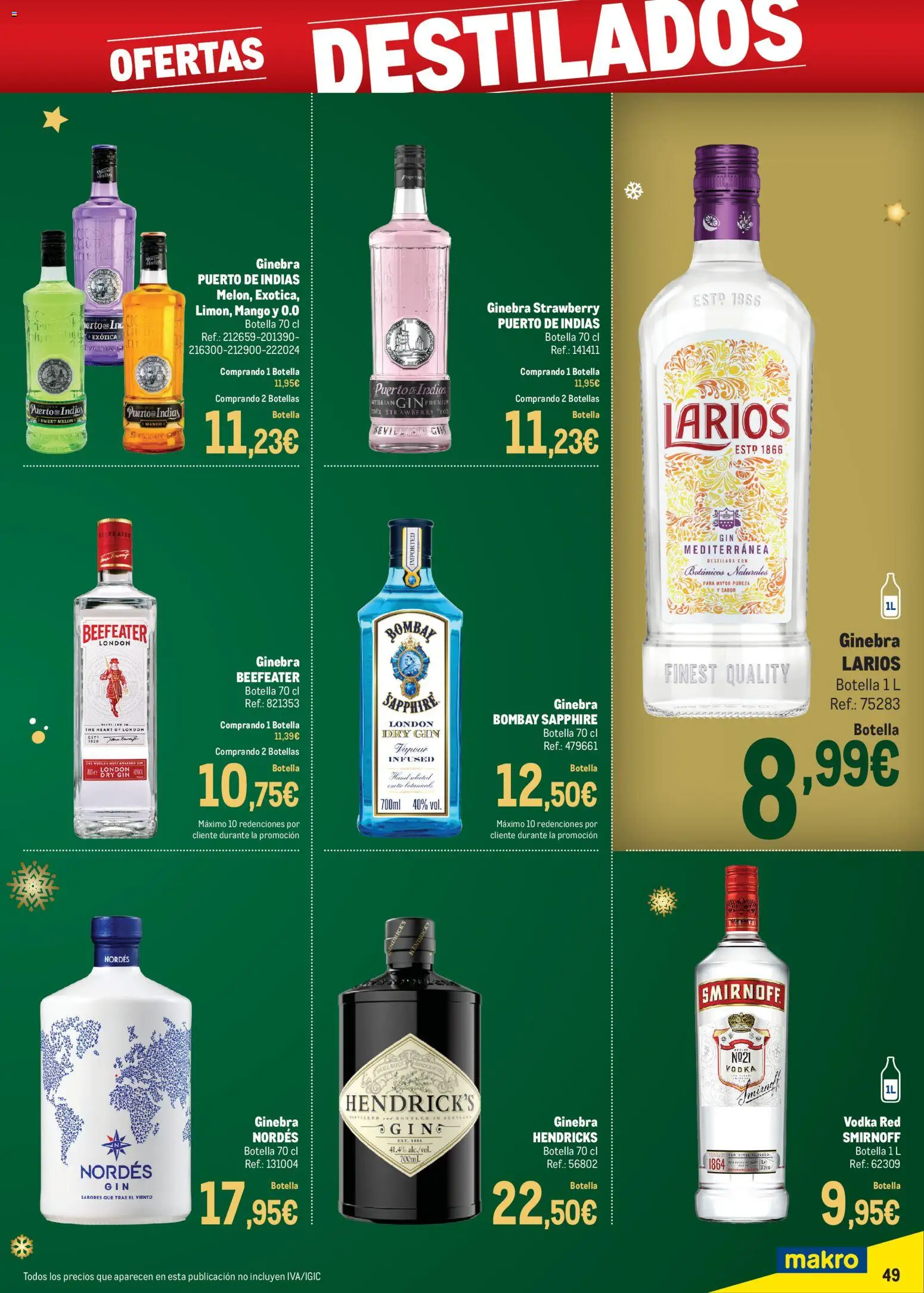 Makro - Precios Navidad Sur 2 │ válido desde el 24.11.2025 | Página: 49 | Productos: Φορτιστής, Ginebra, Vodka, Μαρμελάδα ροδάκινο
