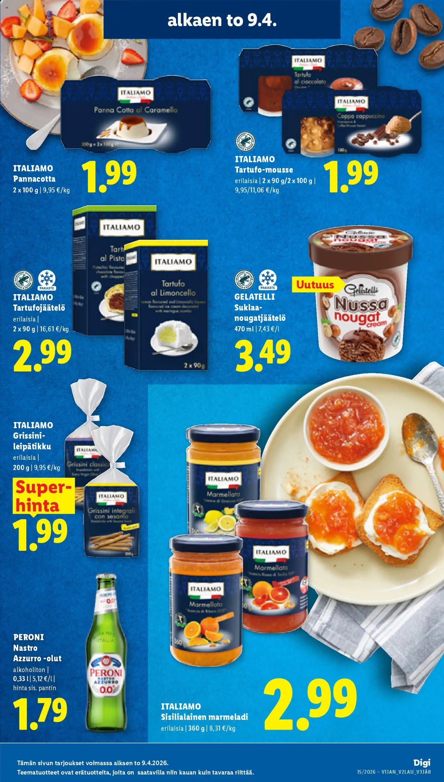 Lidl tarjoukset – voimassa 09.04.2026 alkaen | Sivu: 11 | Tuotteet: Pannacotta, Suklaa, Olut