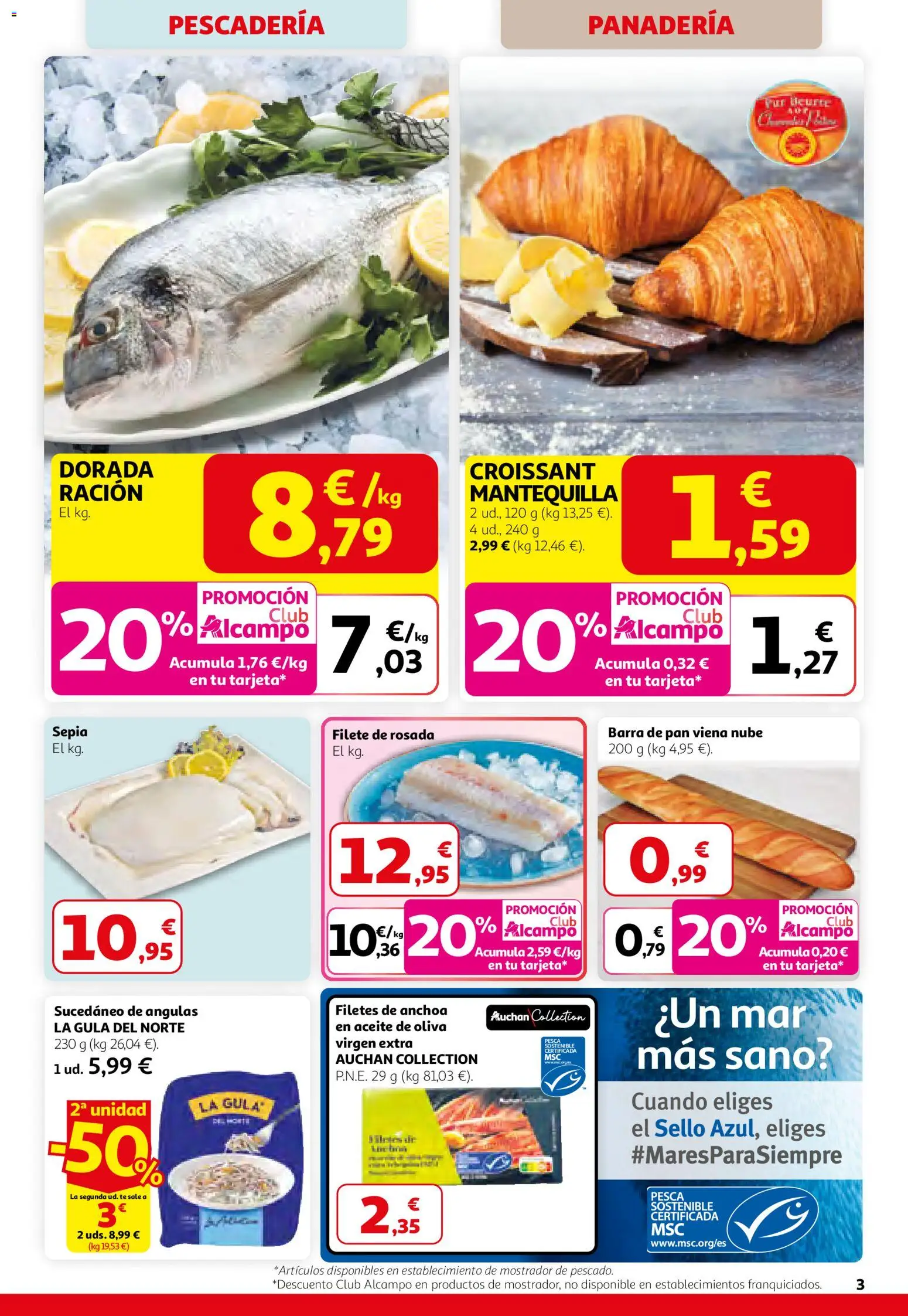 Alcampo - SM Nacional │ válido desde el 26.02.2026 | Página: 3 | Productos: Aceite, Pan, Aceite de oliva, Anchoa