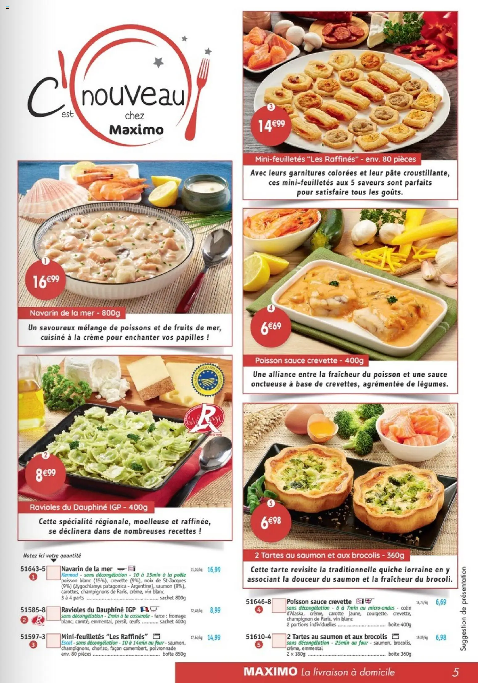 {H1} | Page: 5 | Produits: Alliance, Fromage, Champignon, Poisson