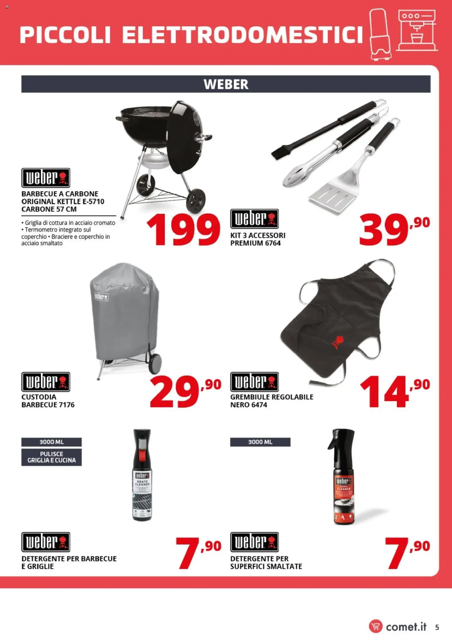 Volantino Comet del 20.03.2026 | Pagina: 5 | Prodotti: Detergente, Barbecue, Termometro, Grembiule