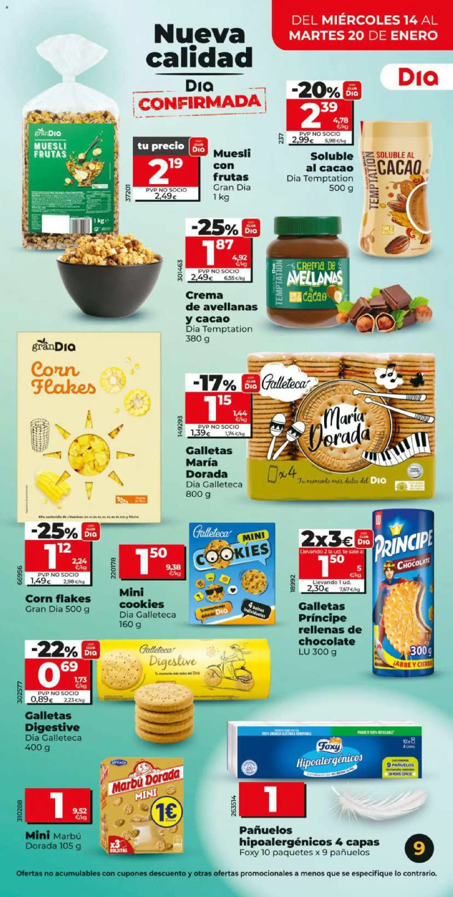 Dia - folleto Market │ válido desde el 14.01.2026 | Página: 9 | Productos: Chocolate, Crema, Té, Galletas