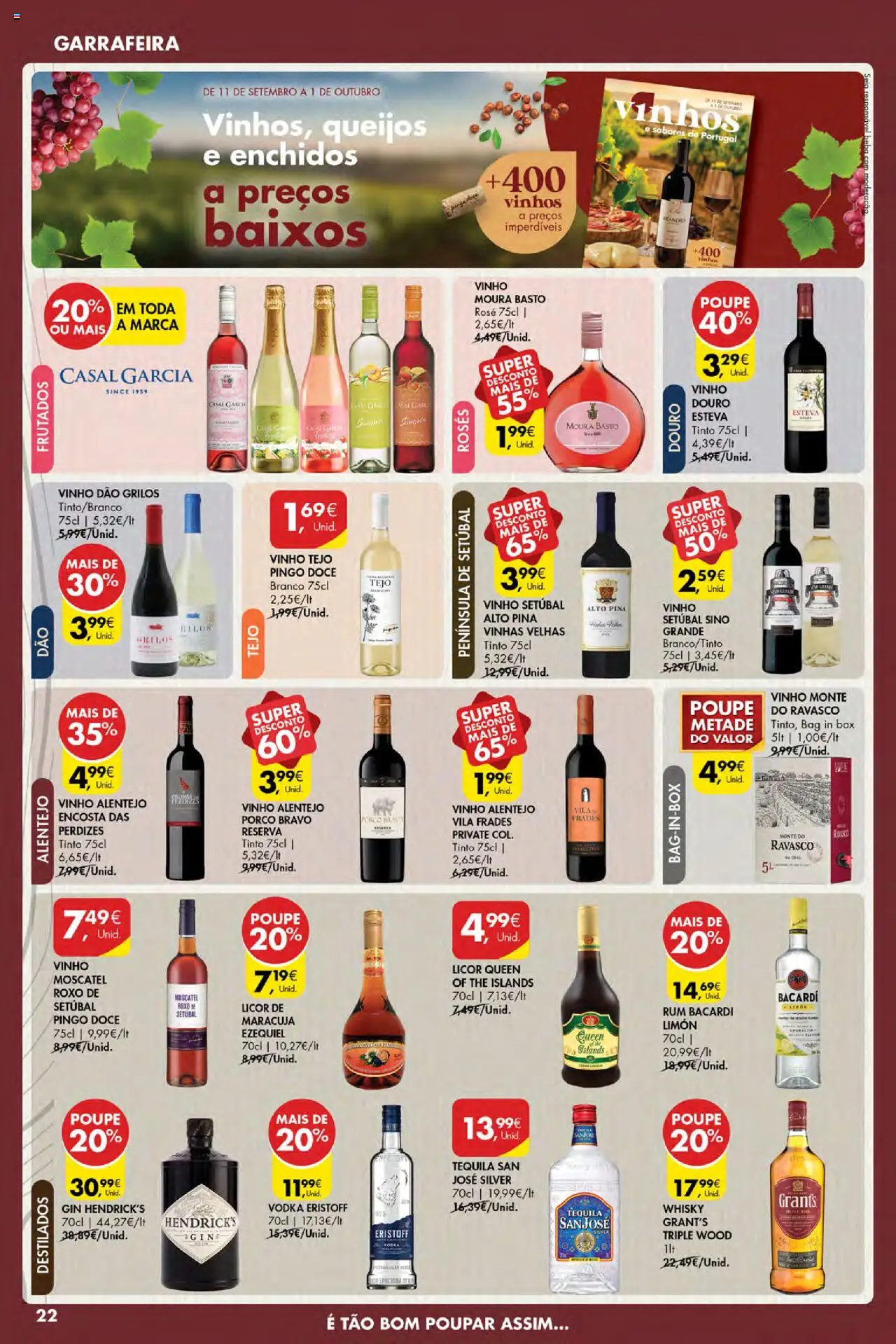 Pingo Doce Poupe Esta Semana Açores │ válido de 18.09.2025 | Página: 22 | Produtos: Rum, Tequila, Gin, Vodka
