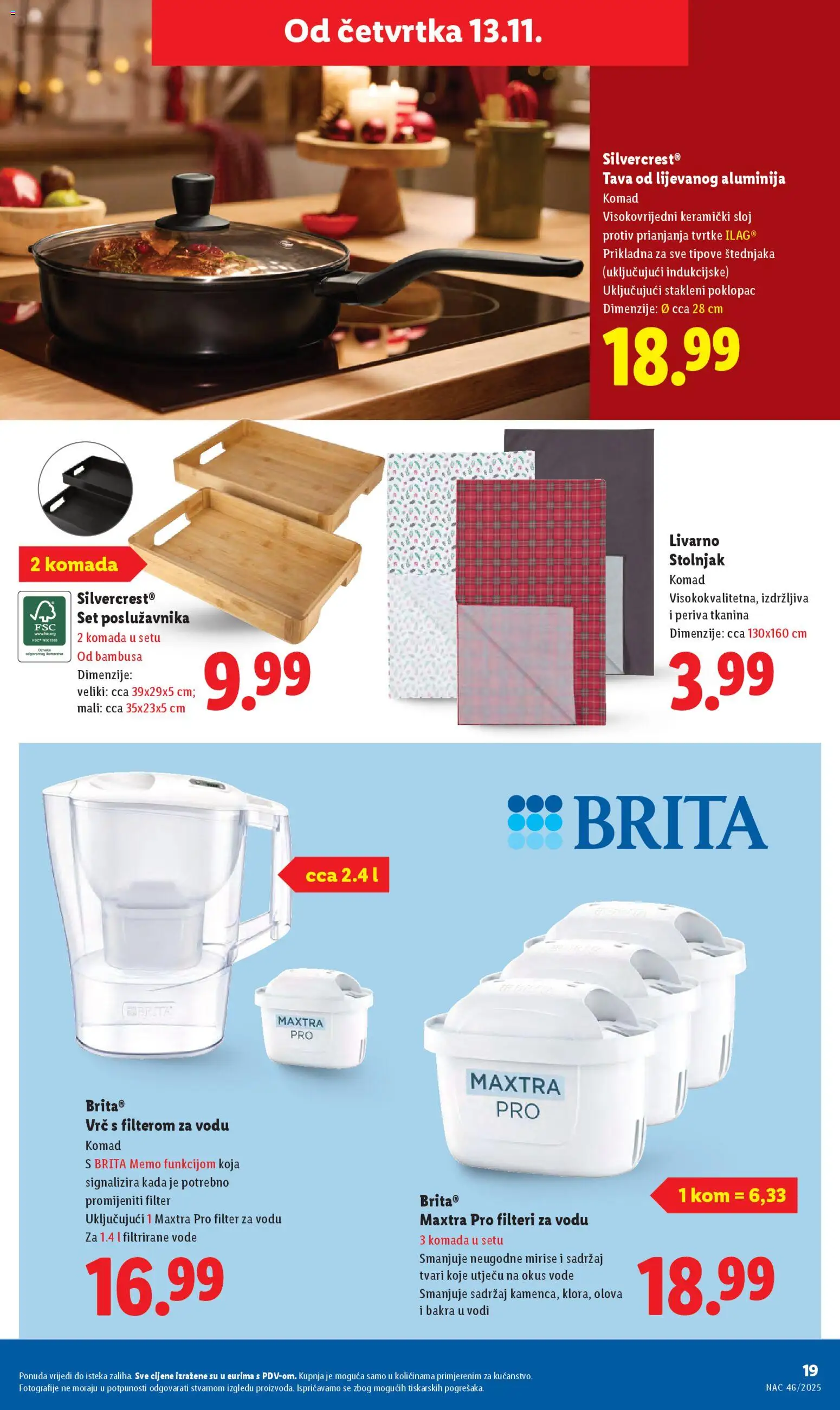 Lidl katalog | vrijedi od 13.11.2025 | Stranica: 19 | Proizvodi: Stolnjak, Tava