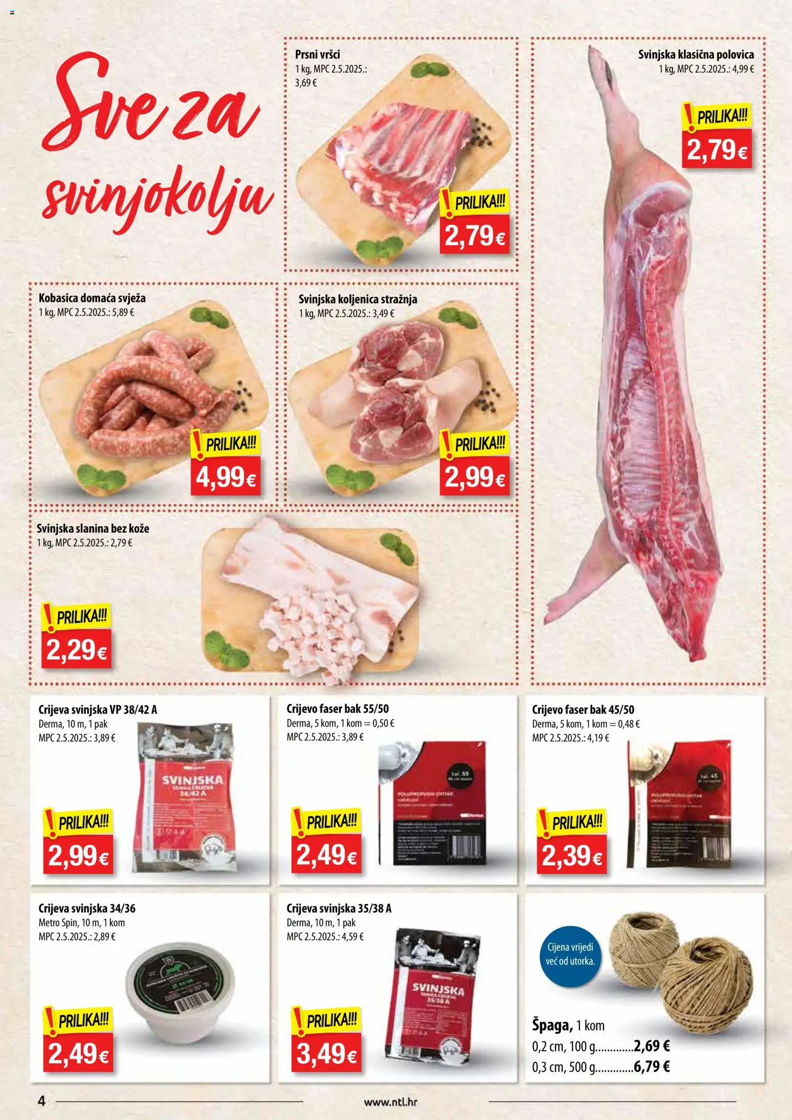 NTL katalog | vrijedi od 19.11.2025 | Stranica: 4 | Proizvodi: Slanina, Kobasica