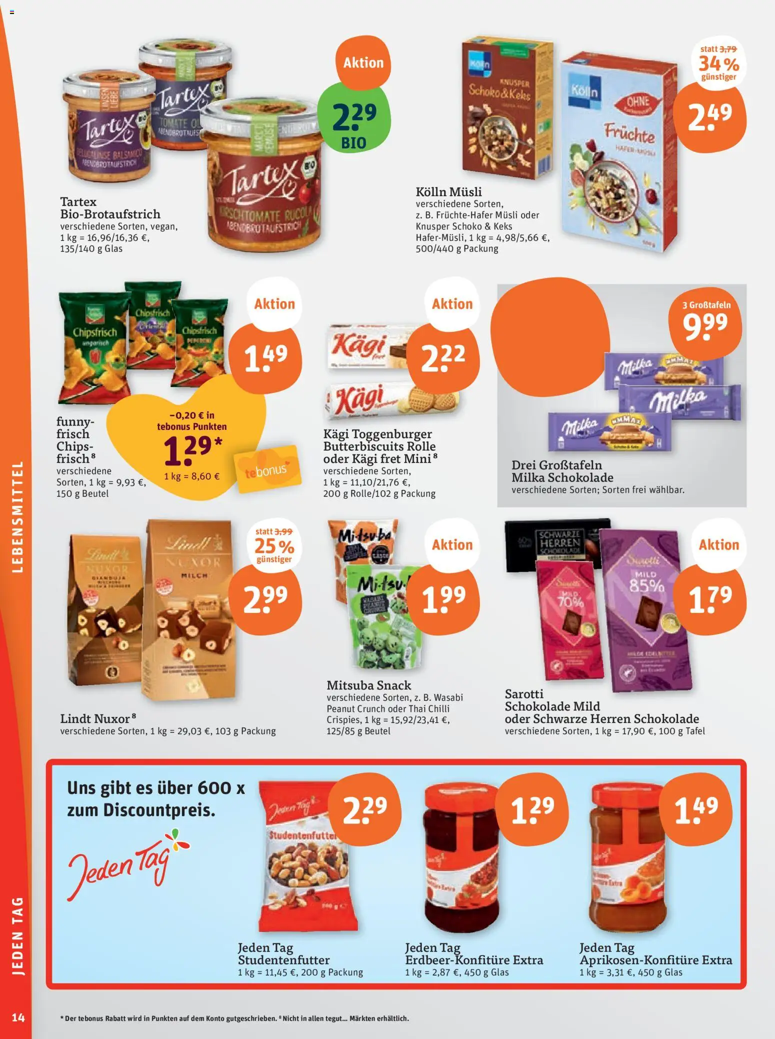 Tegut Prospekt – gültig ab 10.11.2025 | Seite: 16 | Produkte: Musli, Milch, Schokolade, Milka