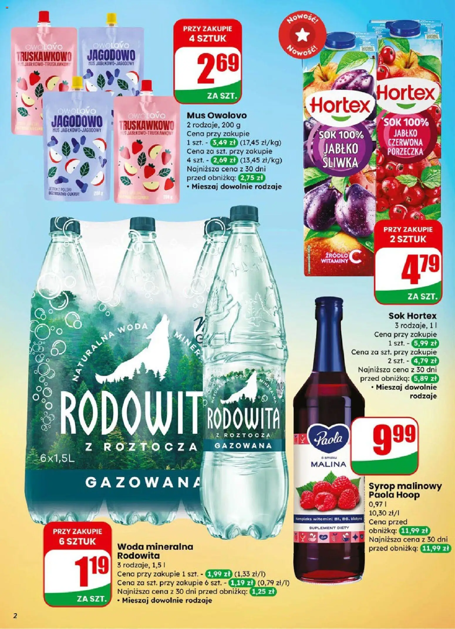 Dino Gazetka od 07.01.2026 | Strona: 2 | Produkty: Syrop, Porzeczka, Sok, Woda