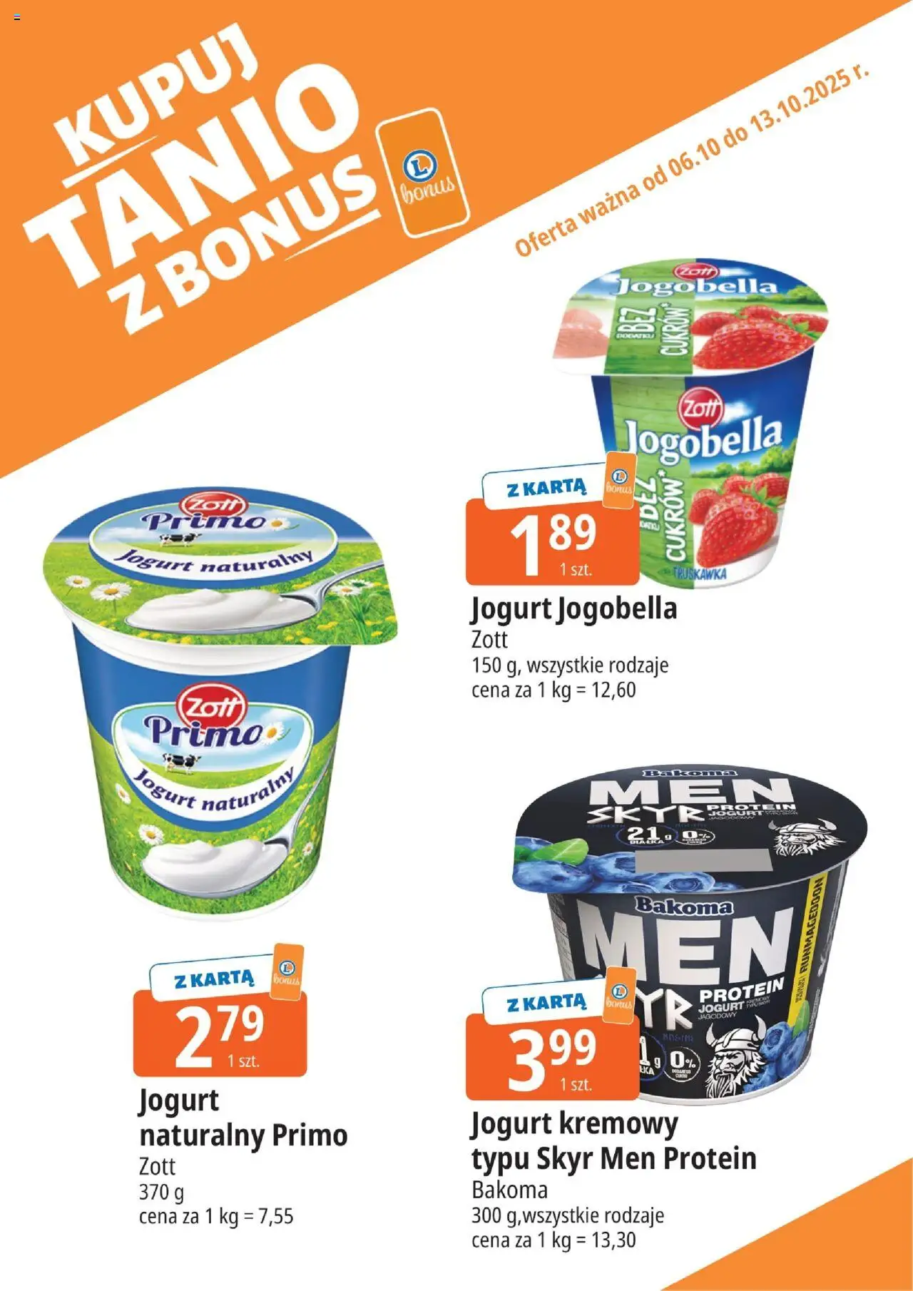 E.Leclerc Gazetka - Elbląg kupony dodatkowe od 06.10.2025 | Strona: 5 | Produkty: Jogurt naturalny, Jogurt, Jogurt kremowy, Skyr