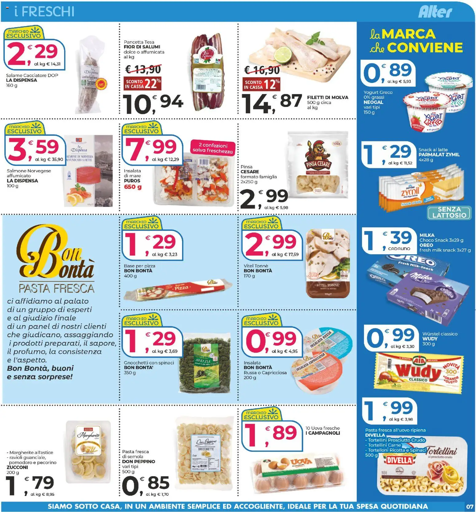 Volantino Alter Discount del 05.12.2025 | Pagina: 7 | Prodotti: Latte, Pasta, Latte senza lattosio, Ricotta