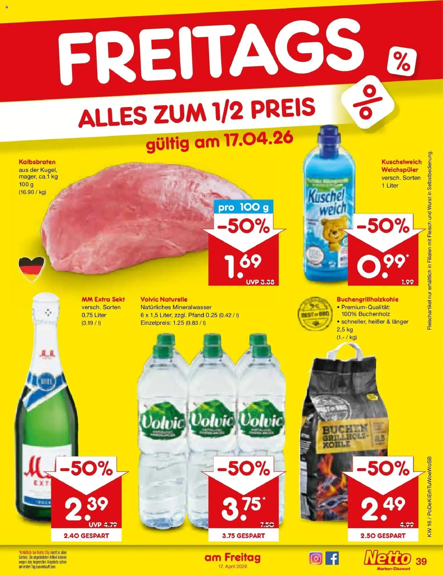 Netto Marken-Discount Prospekt Metten	 – gültig ab 13.04.2026 | Seite: 57 | Produkte: Mineralwasser, Weichspüler, Wurst, Fleisch