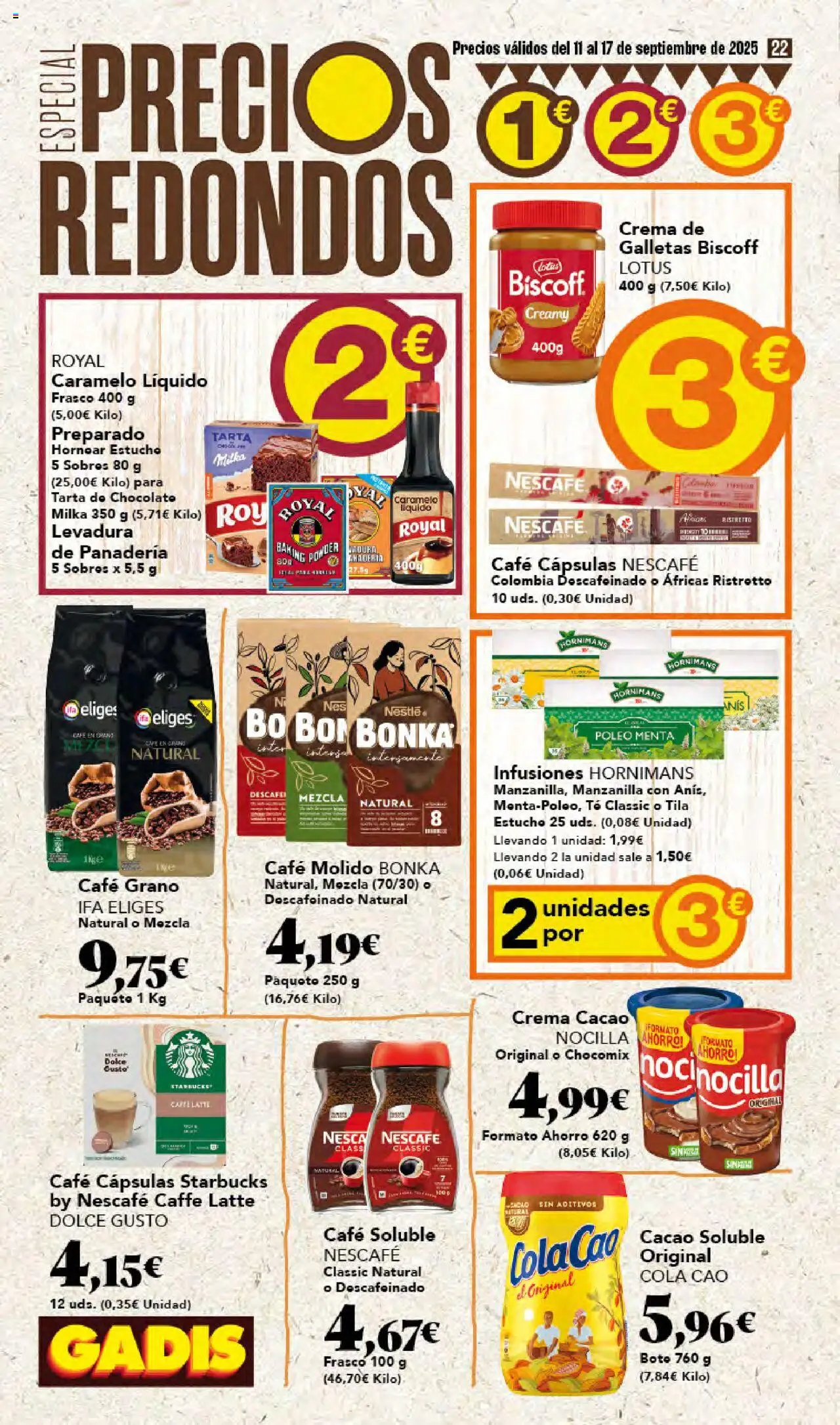 Gadis folleto │ válido desde el 11.09.2025 | Página: 22 | Productos: Café, Crema, Panadería, Φρυγανιές σικάλεως