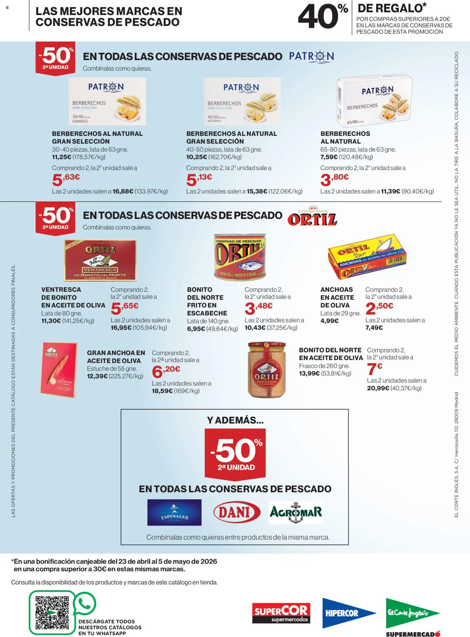 Supercor Canarias │ válido desde el 09.04.2026 | Página: 8 | Productos: Berberechos, Pescado, Aceite de oliva, Anchoa