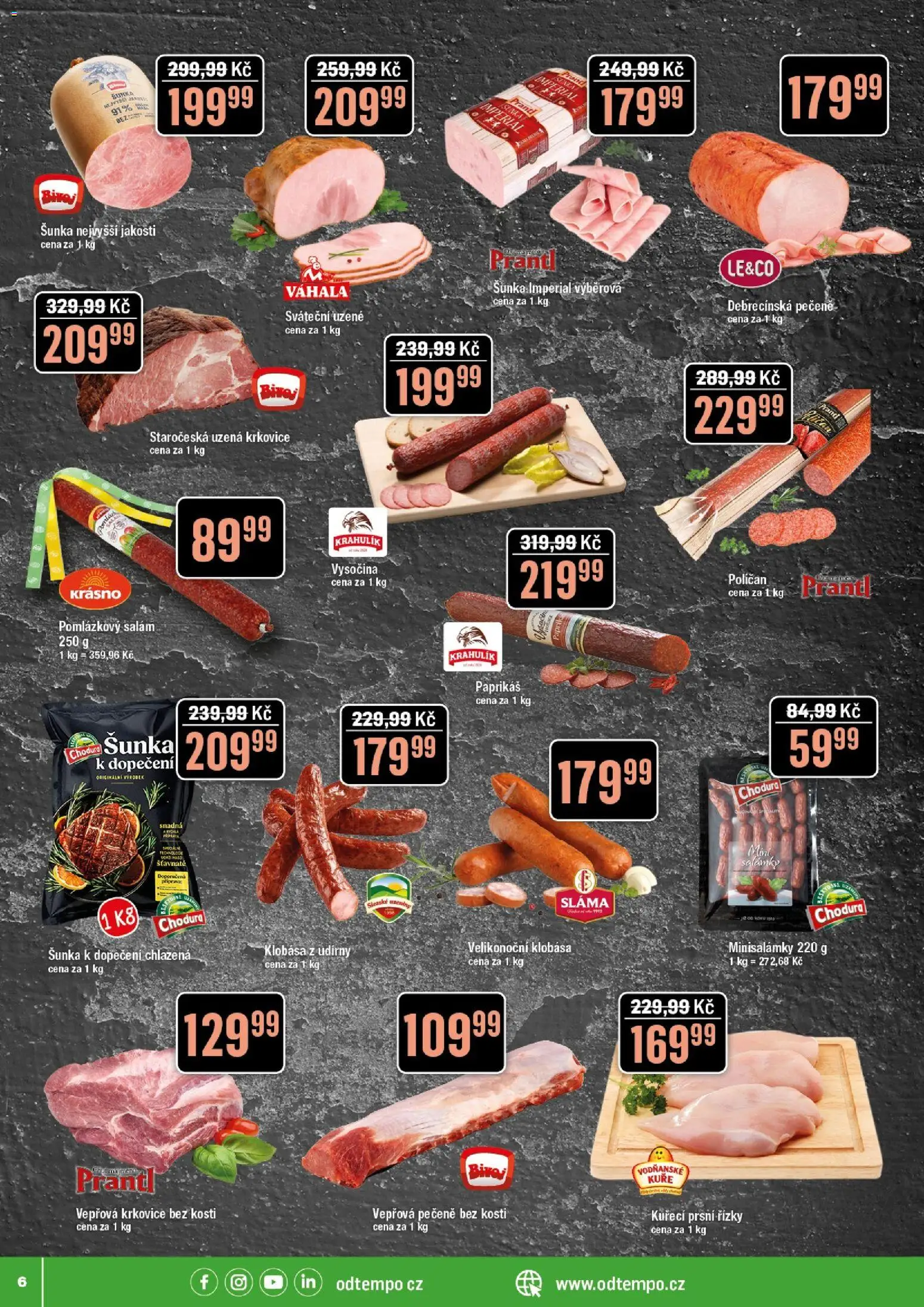 Tempo leták - Tuty od 25.03.2026 | Strana: 6 | Produkty: Krkovice bez kosti, Vysočina, Kuře, Uzená krkovice