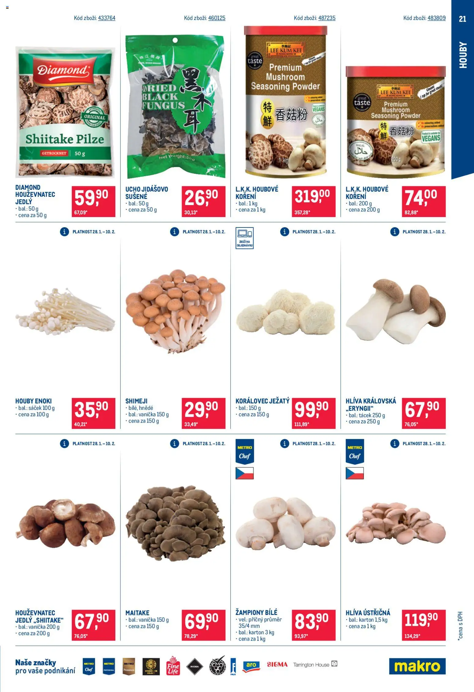 Makro leták - Asie od 28.01.2026 | Strana: 21 | Produkty: Žampiony, Hlíva ústřičná, Koření