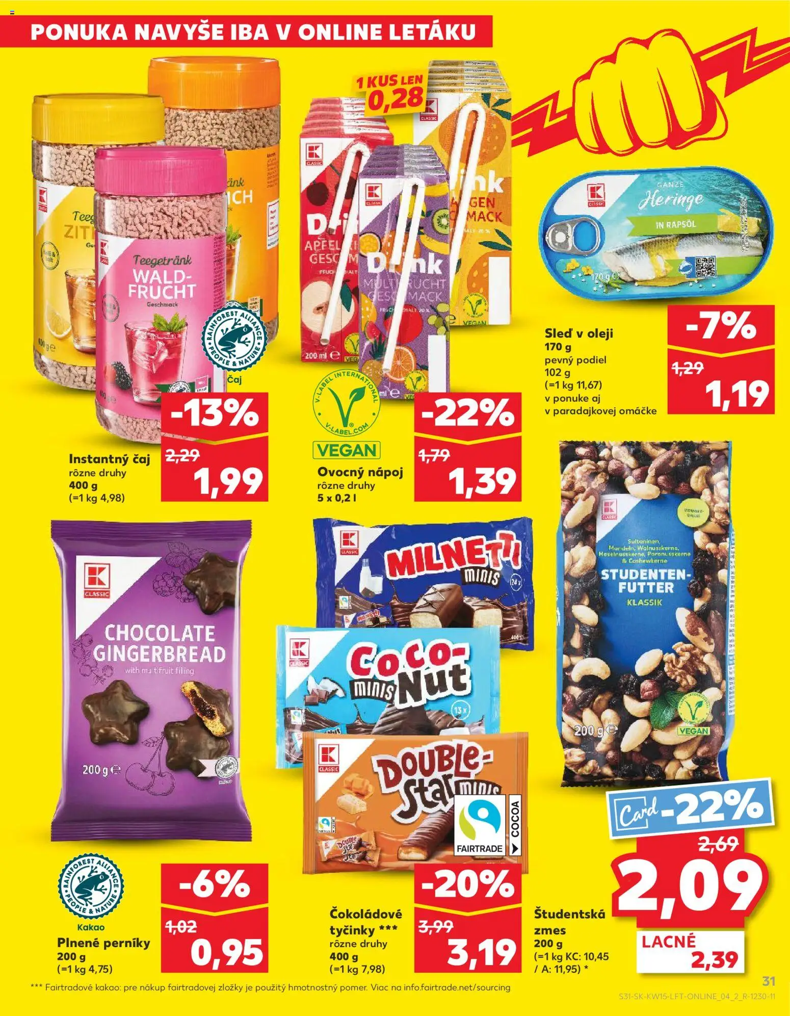 Nové Kaufland akcie – leták je platný od 09.04.2026 | Strana: 31 | Produkty: Čaj, Kakao