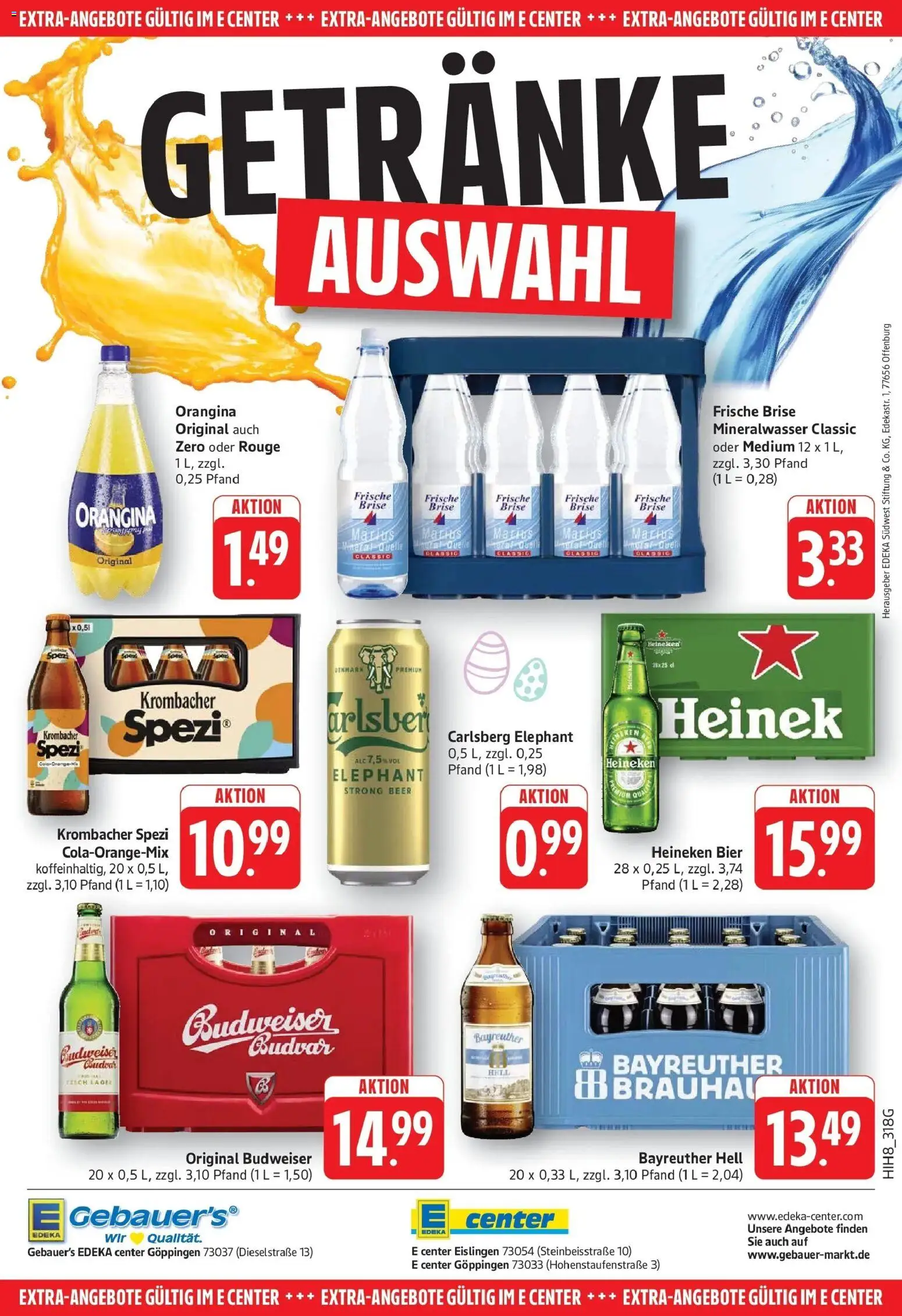 Edeka prospekt Göppingen	 – gültig ab 29.03.2026 | Seite: 36 | Produkte: Bayreuther hell, Tisch, Rouge, Mineralwasser