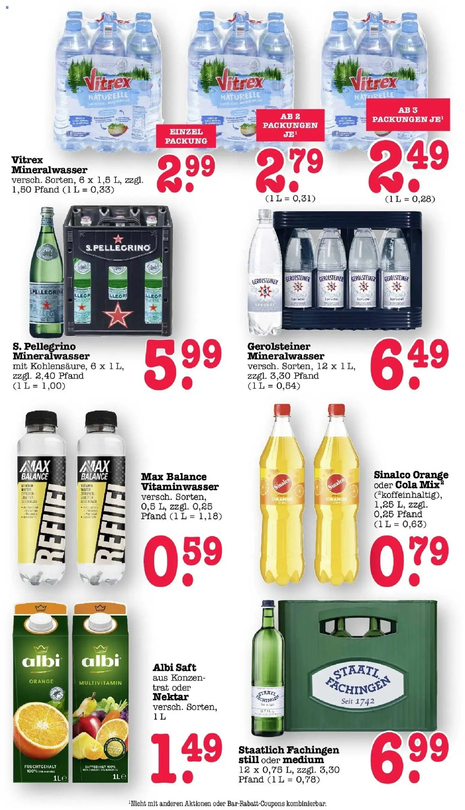 Edeka prospekt Wörth Am Rhein	 – gültig ab 09.03.2026 | Seite: 42 | Produkte: Sinalco, Mineralwasser, Saft, Karotte