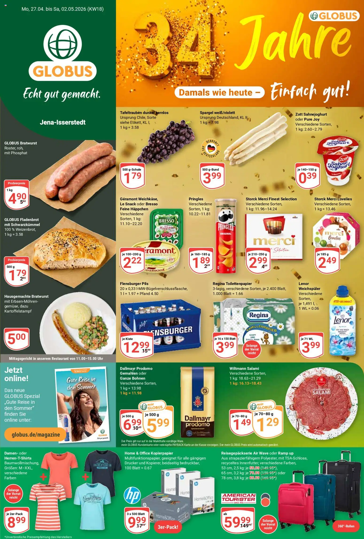 Globus Prospekt 	 – gültig ab 27.04.2026 | Seite: 7 | Produkte: Lenor, Pils, Spargel, Dallmayr