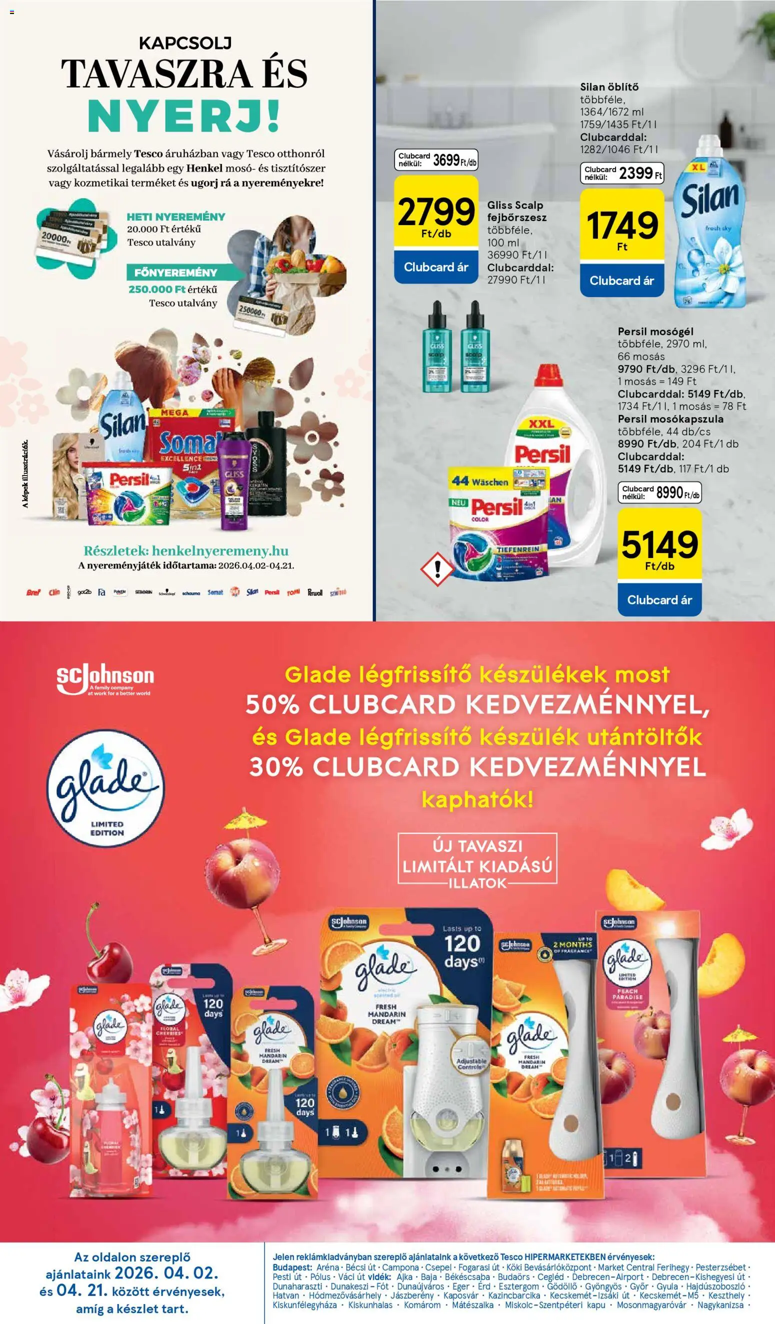 Tesco akciós ujság - amely érvényes a következő dátumtól: 16.04.2026 | Oldal: 26 | Termékek: Mosógél, Mosókapszula, Légfrissítő, Mandarin
