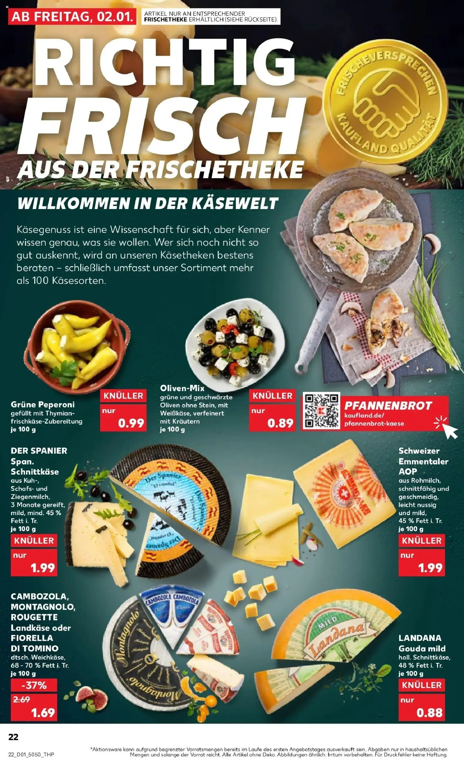 Kaufland prospekt Oschersleben (Bode)	 – gültig ab 02.01.2026 | Seite: 22 | Produkte: Gouda