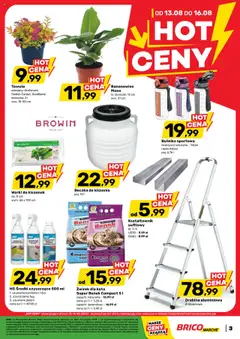 Brico Marché Gazetka od 13.08.2025 | Strona: 3 | Produkty: Żwirek dla kota, Drabina, Zapach, Doniczki