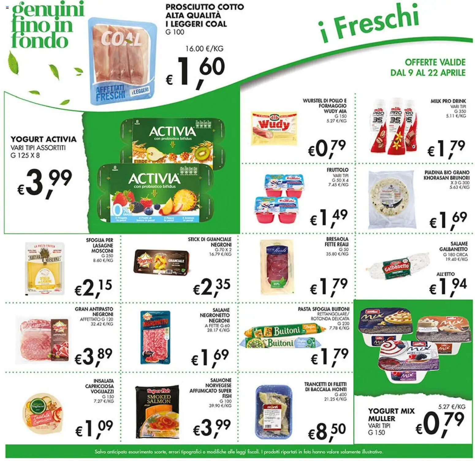 Volantino Coal del 09.04.2026 | Pagina: 19 | Prodotti: Prosciutto Cotto, Formaggio, Pasta, Piadina