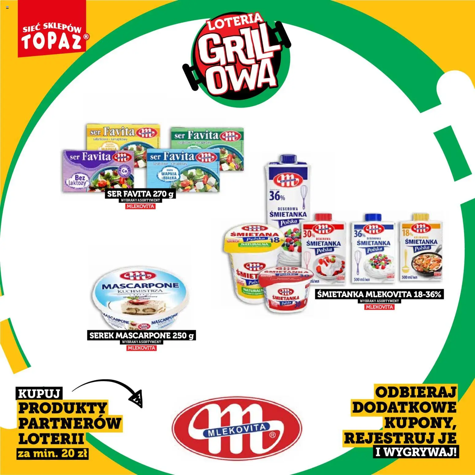 Topaz gazetka - Kupuj, Grilluj I Wygrywaj od 20.04.2026 | Strona: 42 | Produkty: Ser favita, Serek, Ser, Śmietana