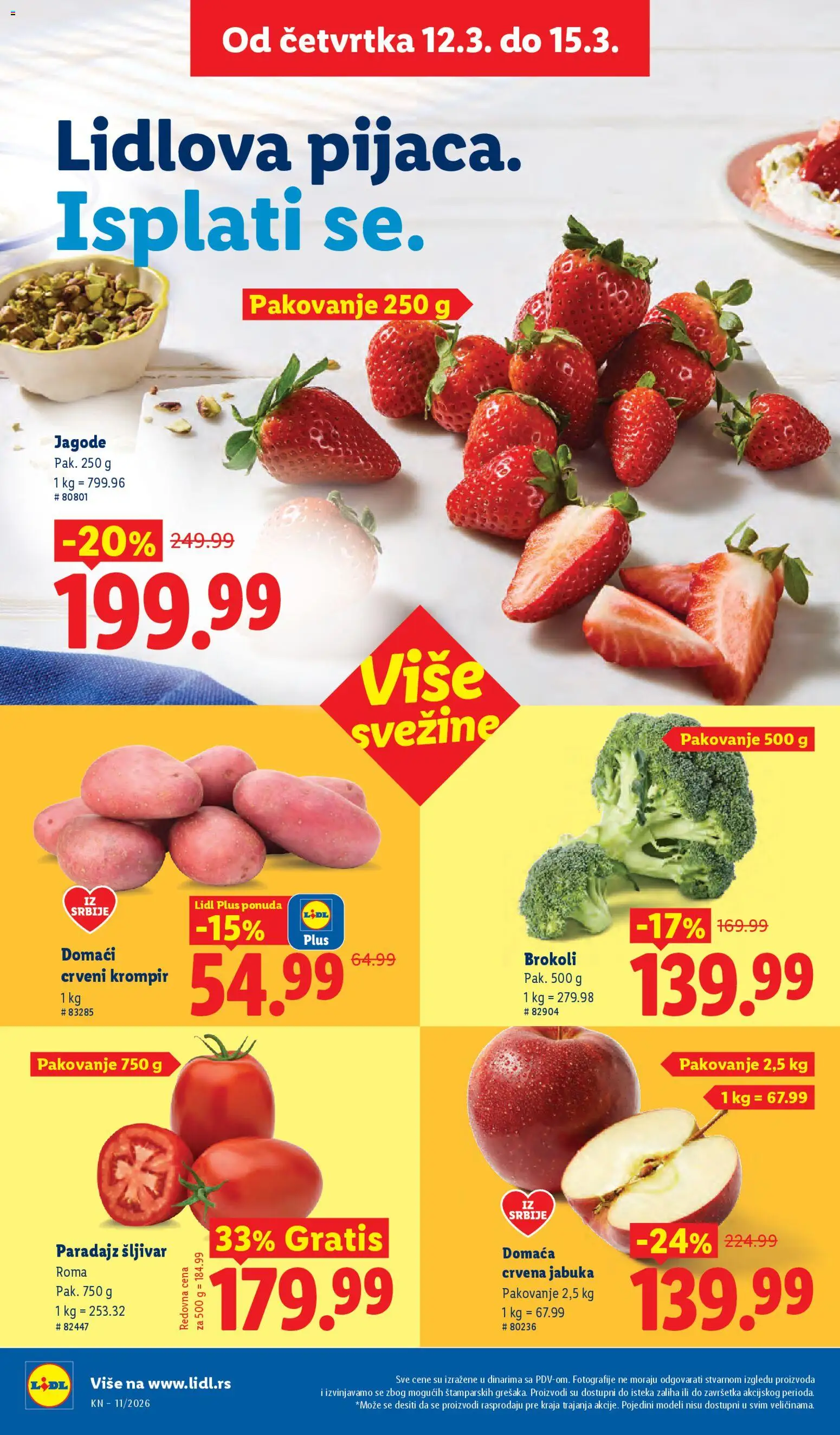 Lidl katalog - važi od 12.03.2026 | Strana: 14 | Proizvode: Jagode, Crveni krompir, Krompir, Pakovanje