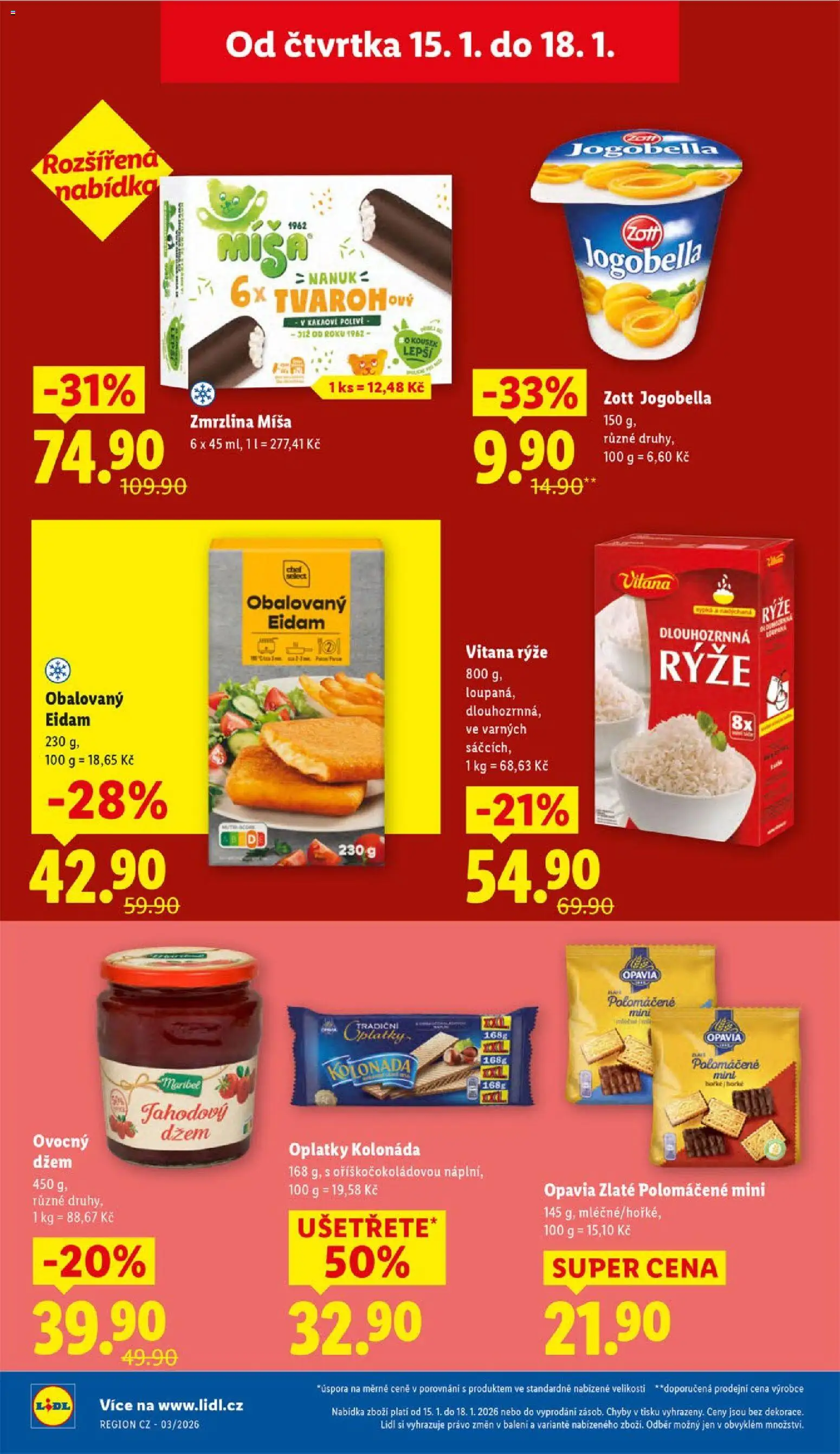 Lidl leták od 15.01.2026 | Strana: 24 | Produkty: Džem, Rýže Vitana, Zmrzlina, Eidam