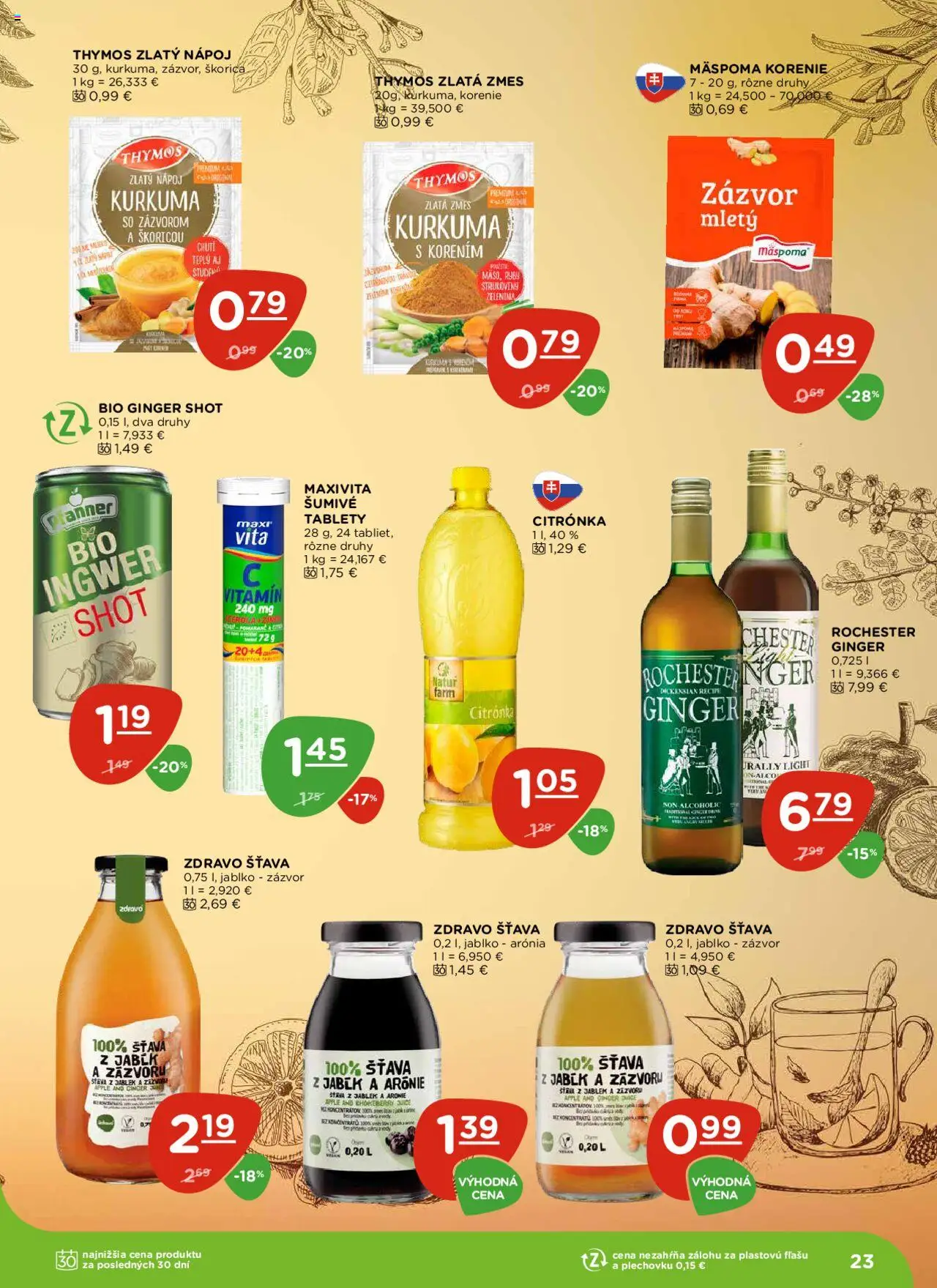 Nové Terno akcie – leták je platný od 16.10.2025 | Strana: 23 | Produkty: Zázvor, Ryby, Korenie, Kurkuma