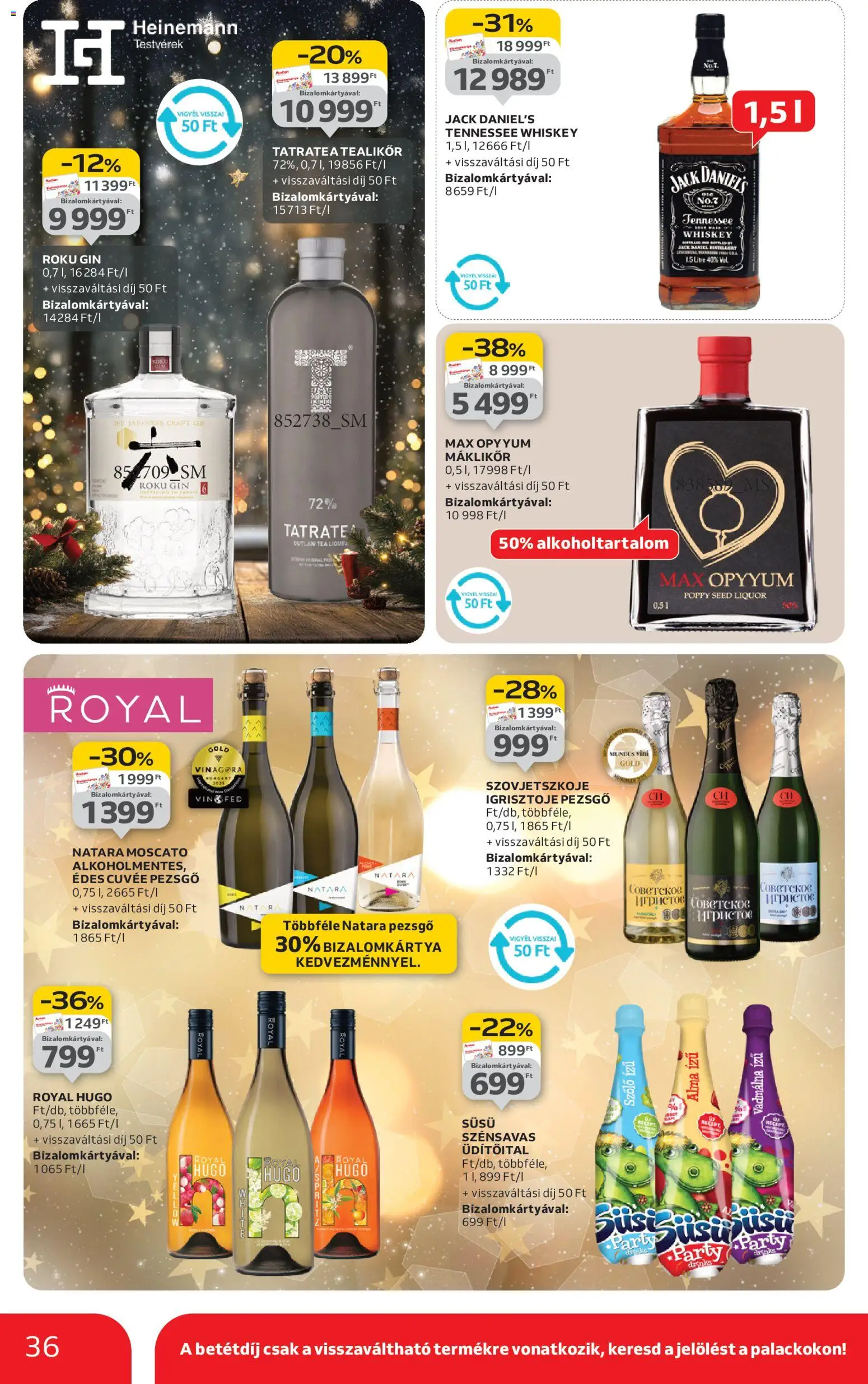 Auchan akciós ujság - amely érvényes a következő dátumtól: 18.12.2025 | Oldal: 36 | Termékek: Szőlő, Pezsgő, Alma, Tea