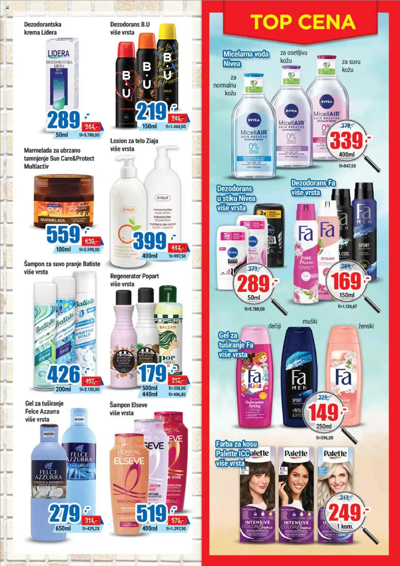 Trnava Promet katalog - važi od 16.06.2025 | Strana: 21 | Proizvode: Nivea, Šampon, Voda, Micelarna voda