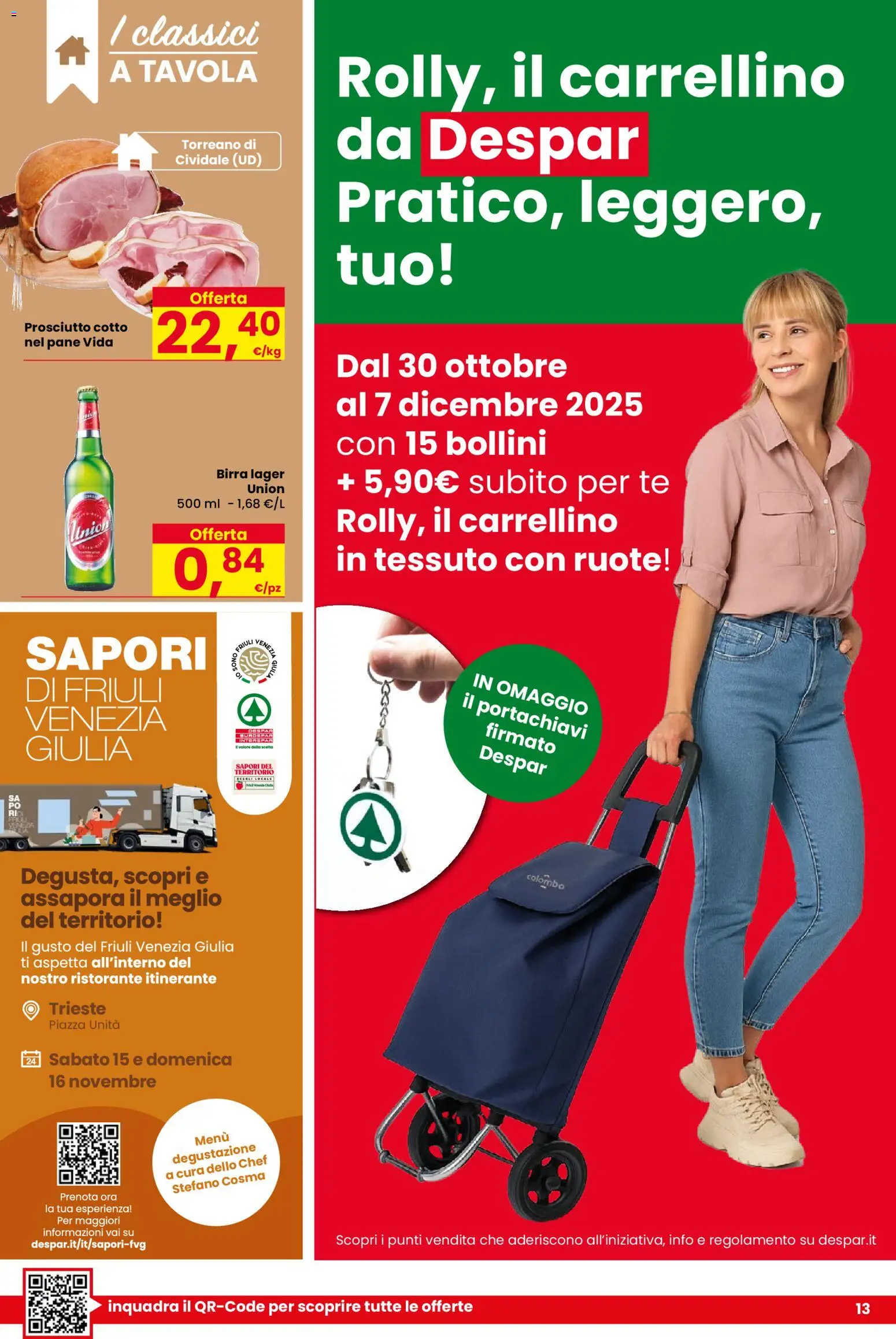 Volantino Despar del 30.10.2025 | Pagina: 13 | Prodotti: Pane, Birra, Tè, Prosciutto