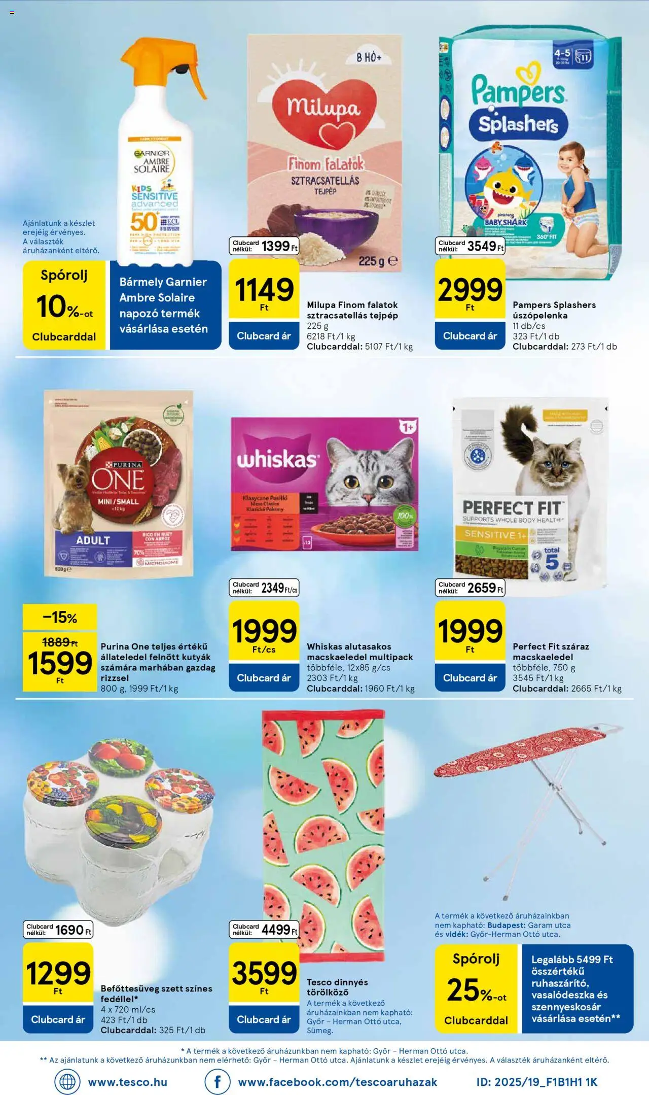 Tesco akciós ujság - amely érvényes a következő dátumtól: 03.07.2025 | Oldal: 8 | Termékek: Pampers, Törölköző, Macskaeledel, Befőttesüveg