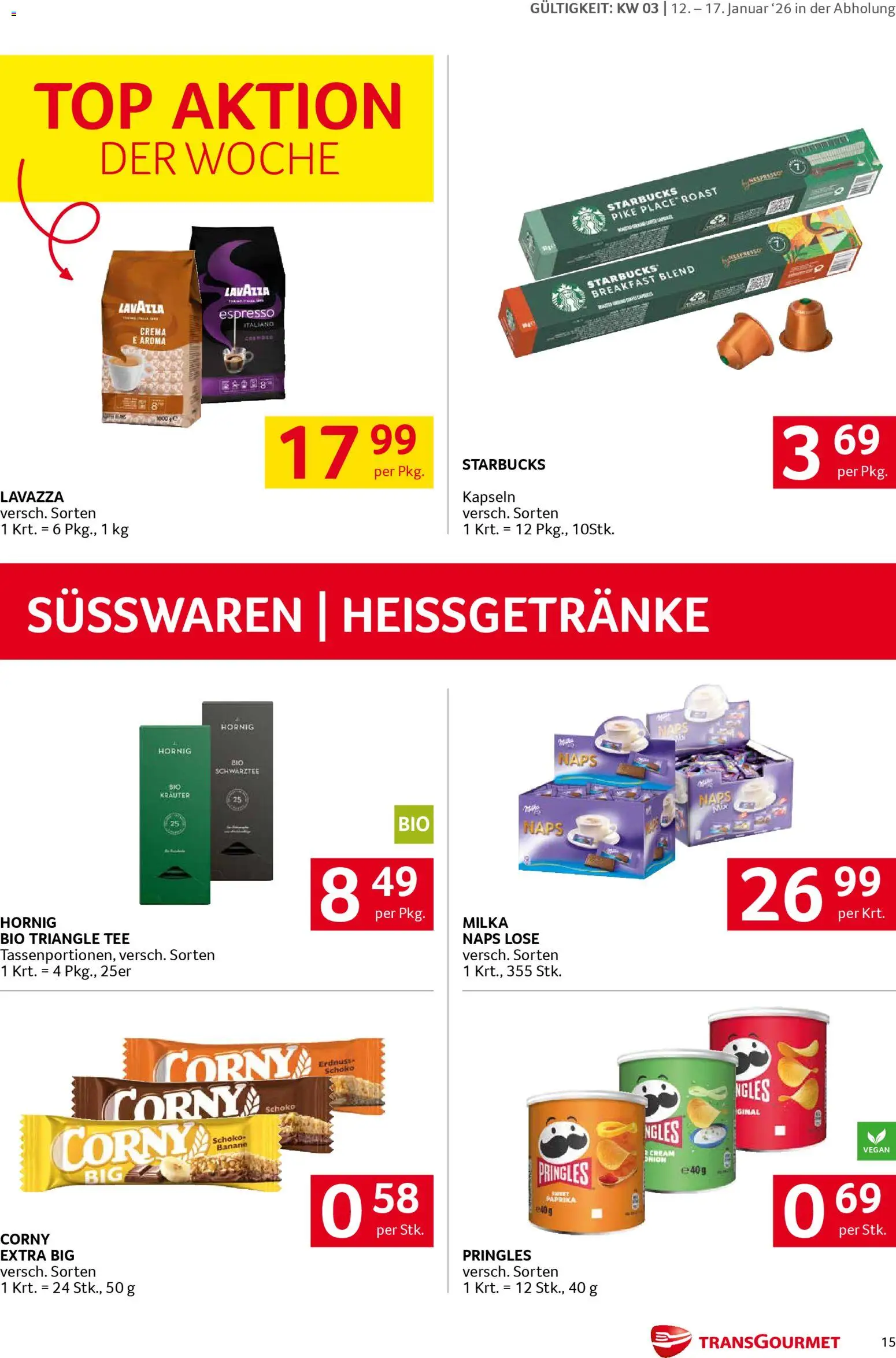 Transgourmet Flugblatt gültig ab 12.01.2026 | Seite: 15 | Produkte: Tee