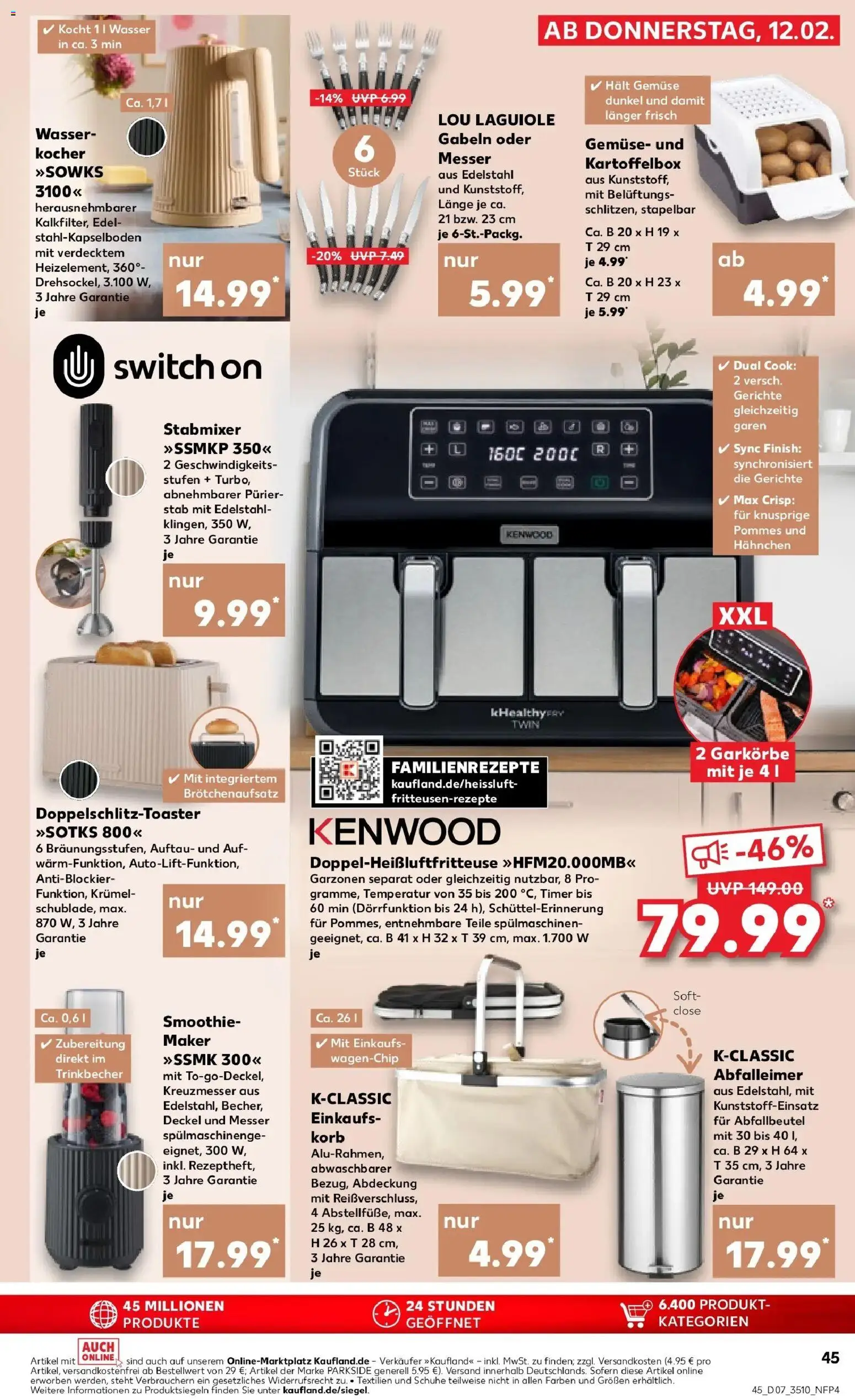 Kaufland prospekt Ahrensfelde	 – gültig ab 16.02.2026 | Seite: 45 | Produkte: Korb, Finish, Gemüse, Stabmixer