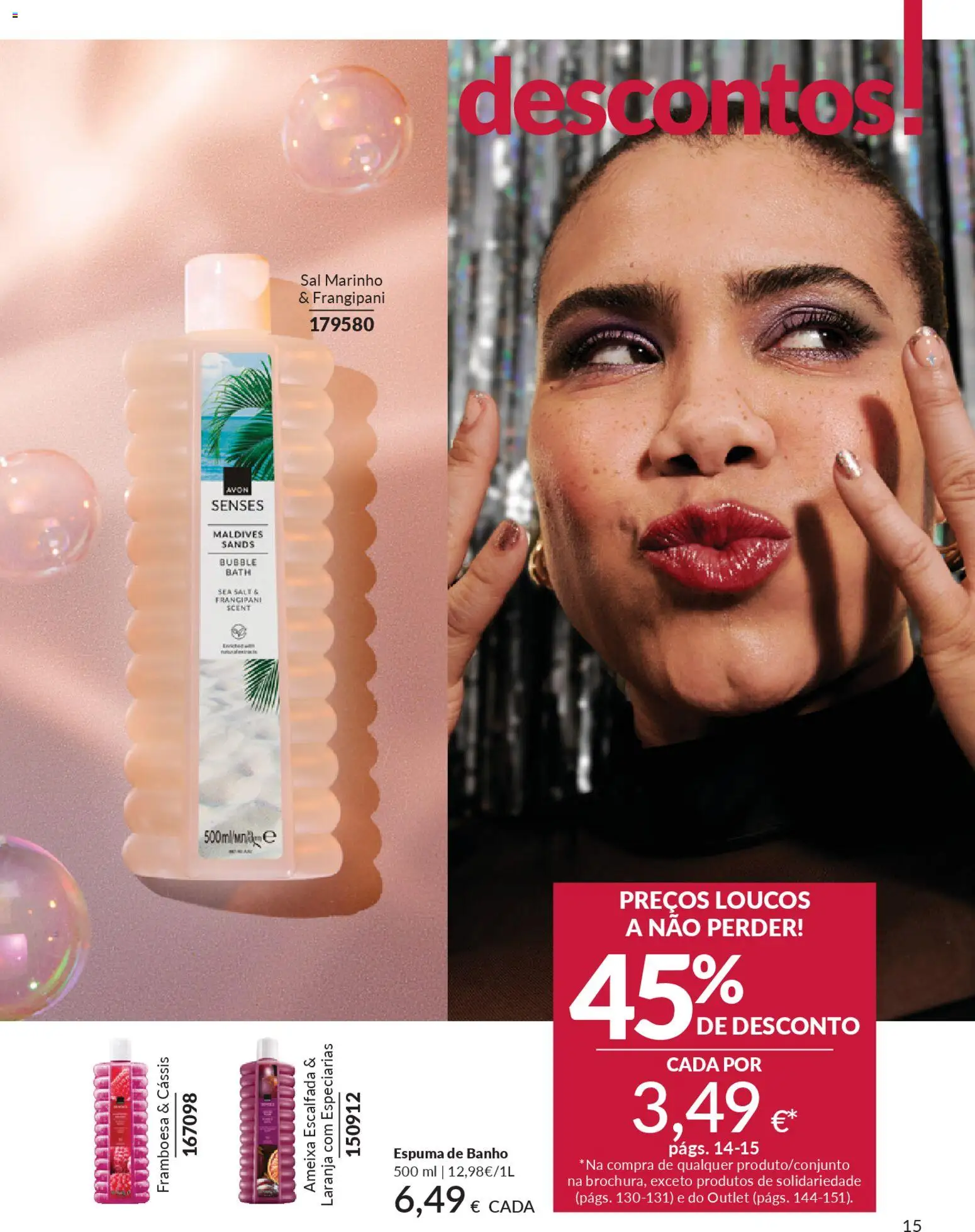 Catálogo Avon Campanha 1 │ válido de 01.01.2026 | Página: 15 | Produtos: Espuma de banho, Sal, Banho
