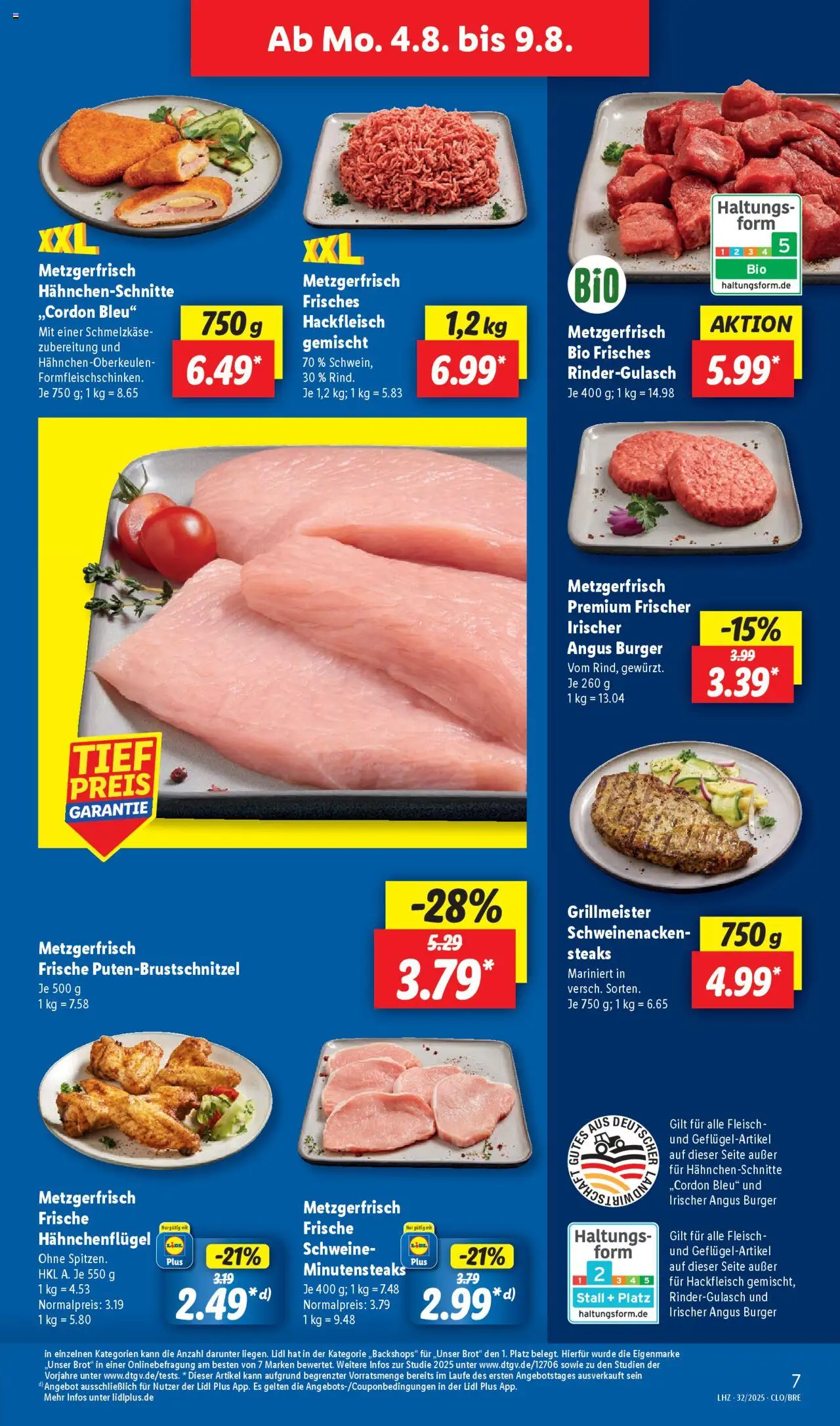 Lidl Prospekt Oldenburg - gültig ab dem 04.08.2025 | Seite: 11 | Produkte: Rindergulasch, Brot, Fleisch, Hackfleisch