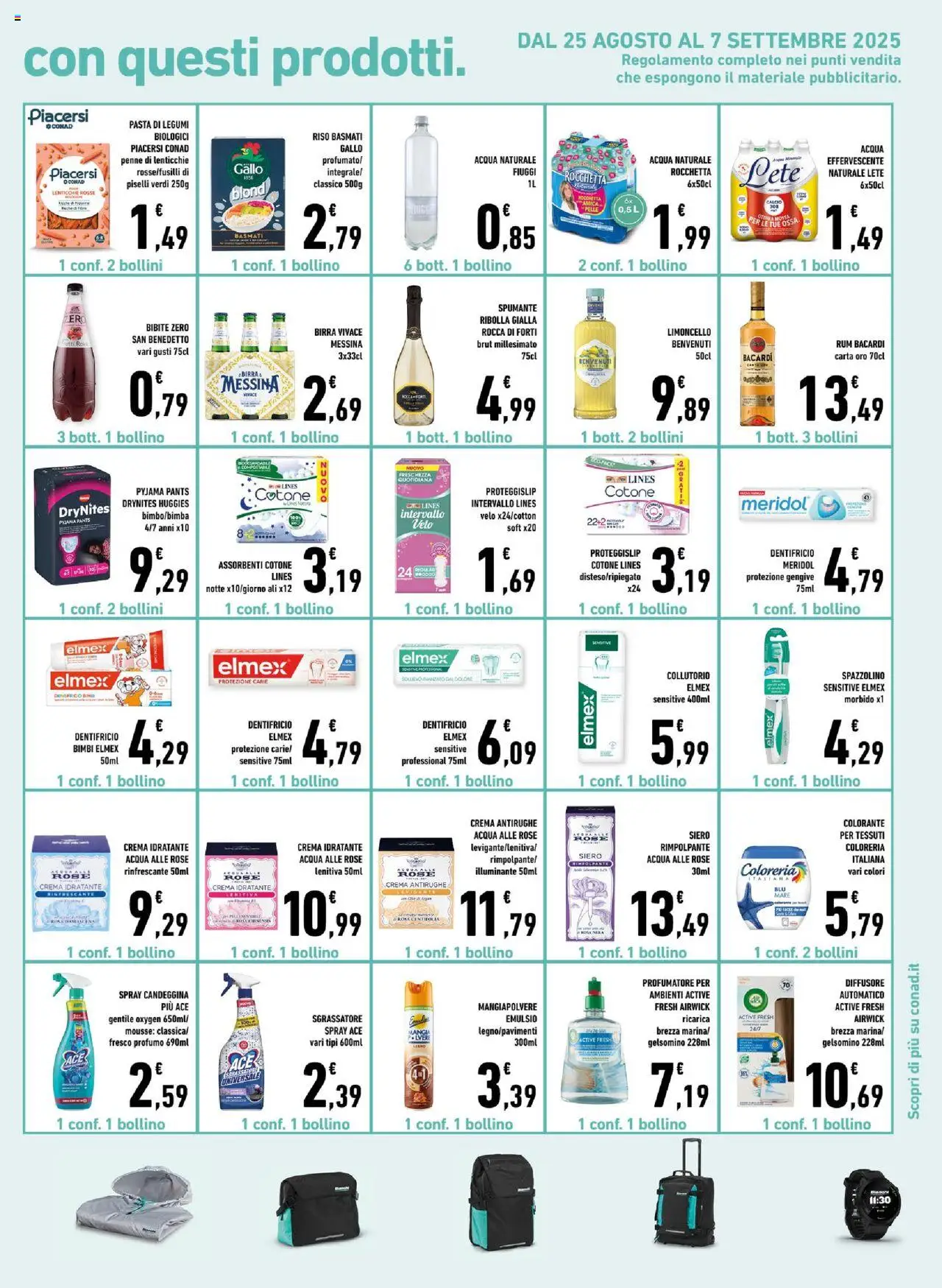 Volantino Conad del 27.08.2025 | Pagina: 15 | Prodotti: Crema, Riso Basmati, Lenticchie, Acqua