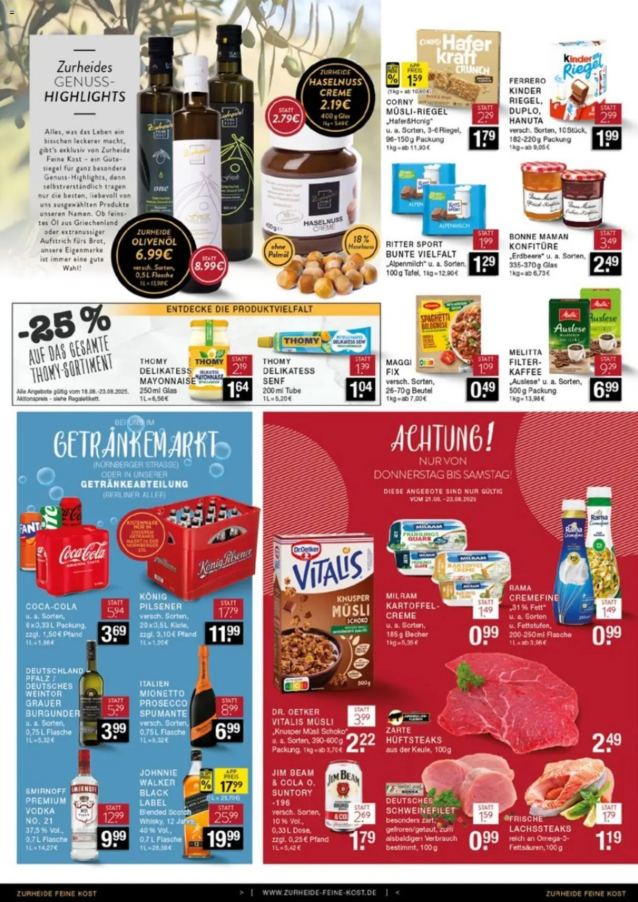 Edeka Zurheide Prospekt 	 - gültig ab dem 18.08.2025 | Seite: 8 | Produkte: Creme, Prosecco, Milram, Vodka