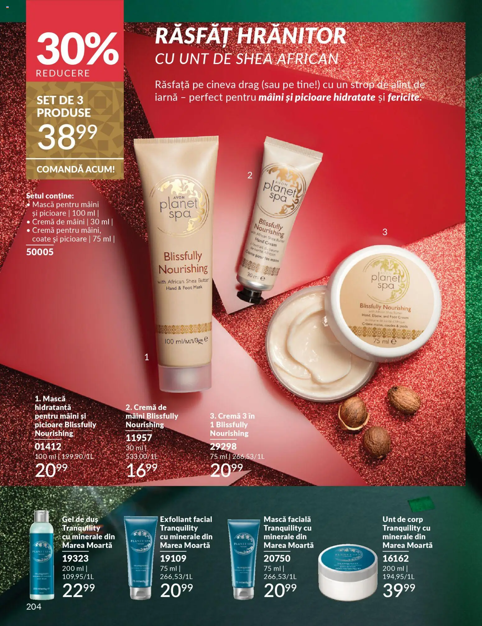 Noul catalog Avon – valabil de la 01.12.2025 | Pagină: 204 | Produse: Exfoliant, Scrub, Body, Duș