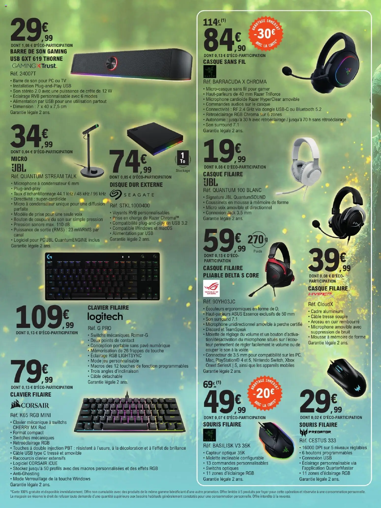 {H1} | Page: 3 | Produits: PC, Poids, Disque dur externe, Casque