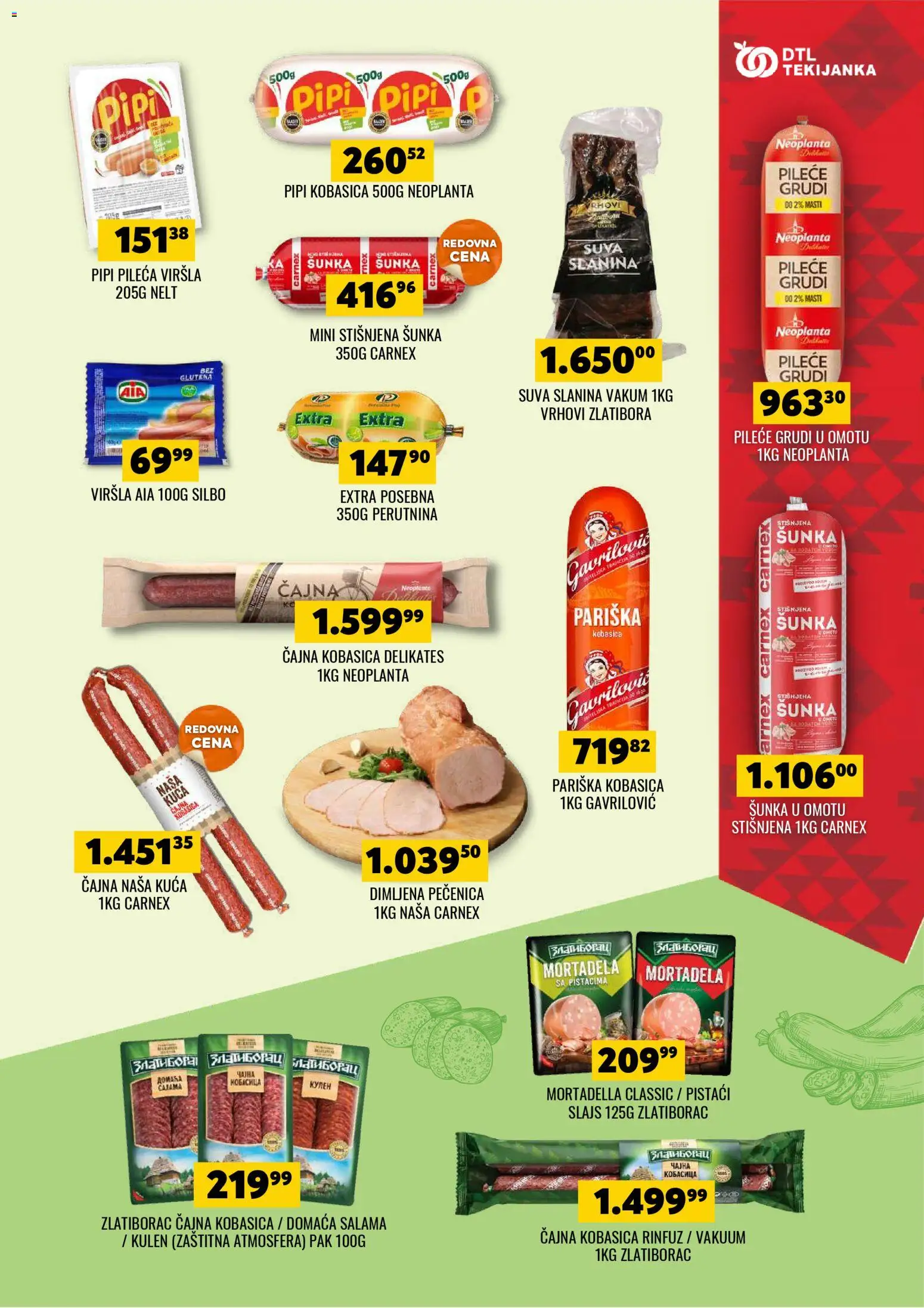 Tekijanka katalog - važi od 14.01.2026 | Strana: 9 | Proizvode: Suva slanina, Pistaći, Šunka, Slanina