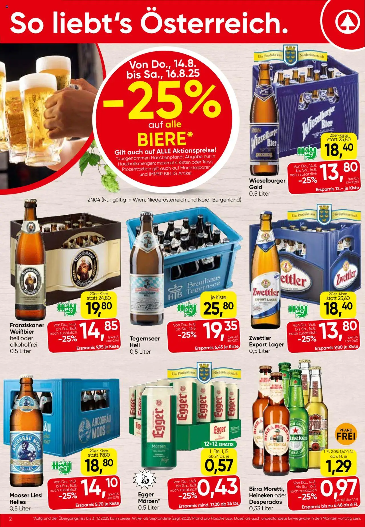 Spar Flugblatt - Niederösterreich gültig ab 14.08.2025 | Seite: 2 | Produkte: Bier