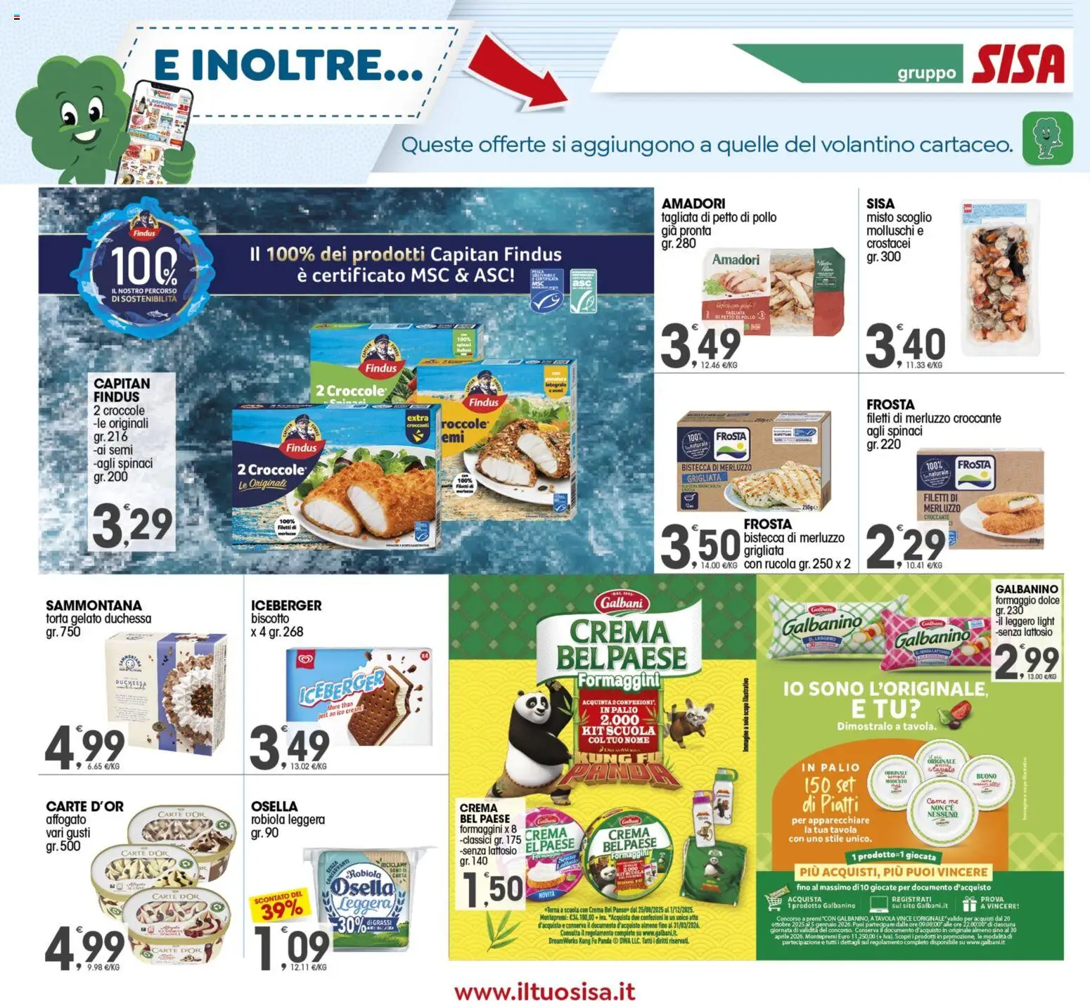 Volantino SISA del 04.11.2025 | Pagina: 12 | Prodotti: Petto di Pollo, Pollo, Gelato, Spinaci