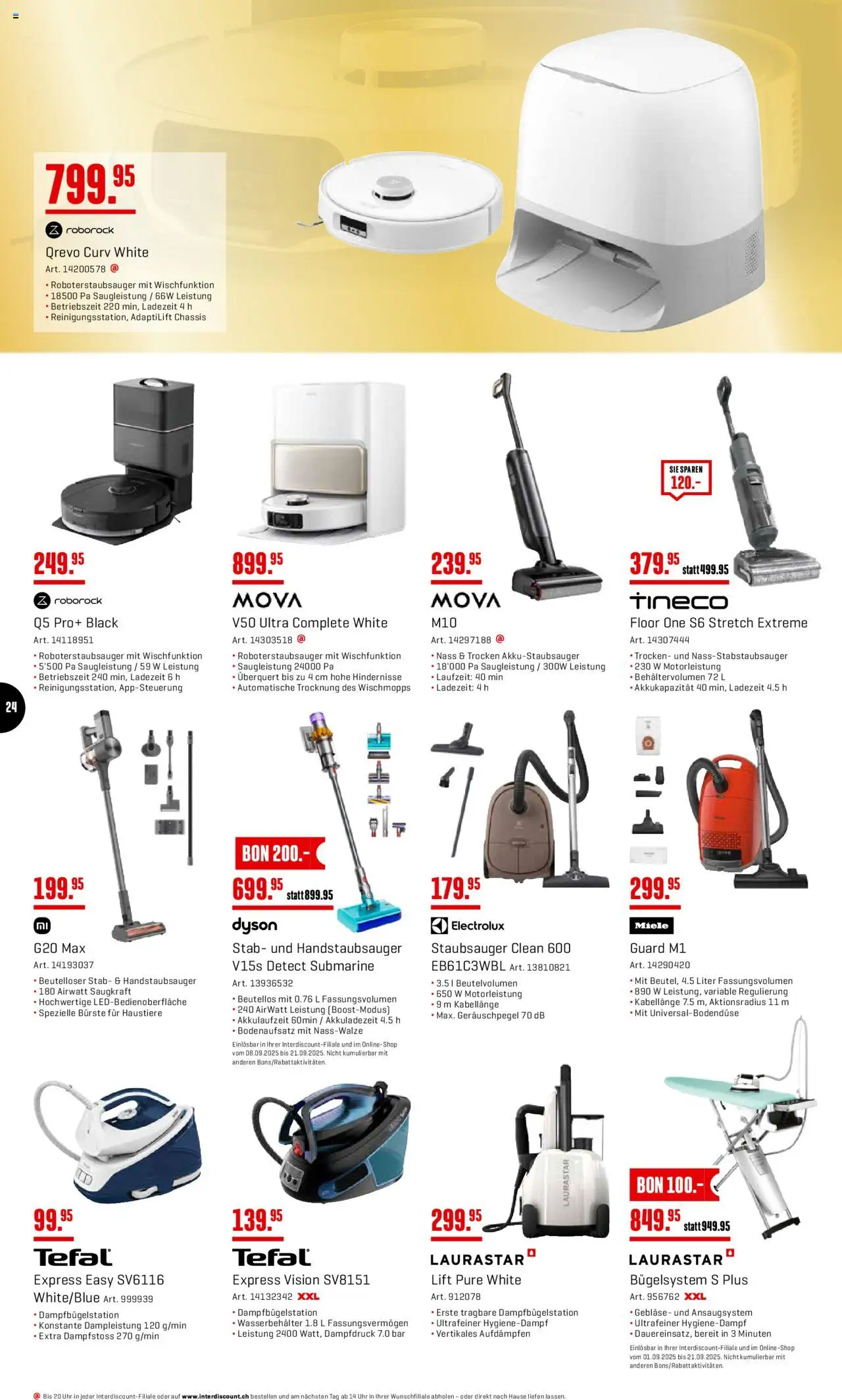 Interdiscount Aktionen Brand Love – gültig ab 08.09.2025 | Seite: 24 | Produkte: Bürste, Staubsauger, Miele, Dyson